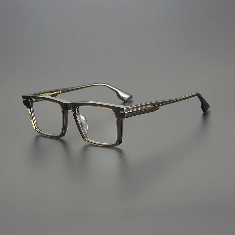 Black Unisex Full Rim Square Acetate Eyeglasses 4529 - Stylish Flat Top Frame for Men & Women - Perfect for Work, Reading, and Fashion Accessories