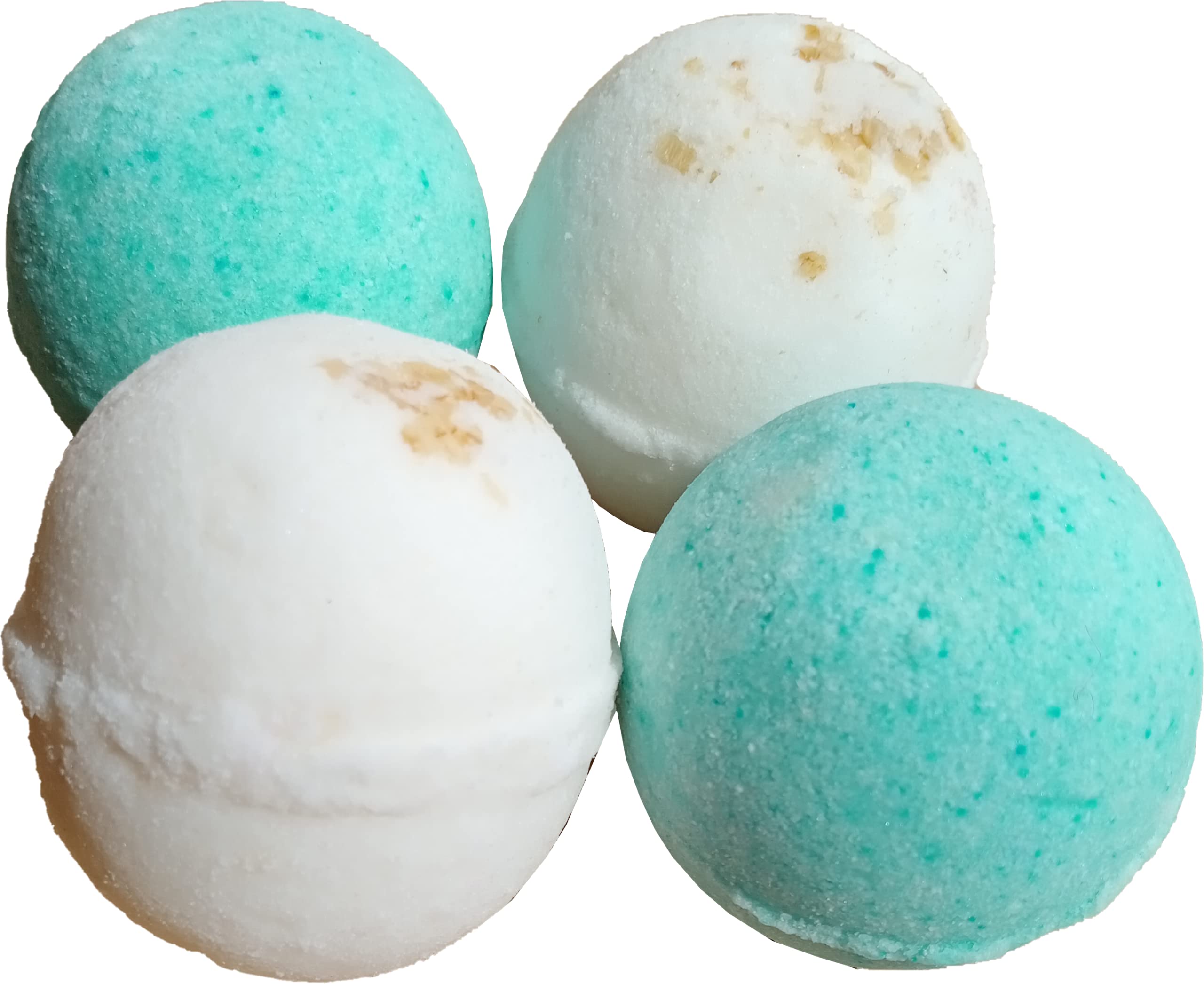 Aaranyam Calming Blue Bath Bombs Gift Set for Women - Oatmeal & Jasmine Scented, Hydrating & Moisturizing (4 Pack, 75g Each, 300g Total) - Perfect for Relaxation, Spa Nights & Self-Care Gifts