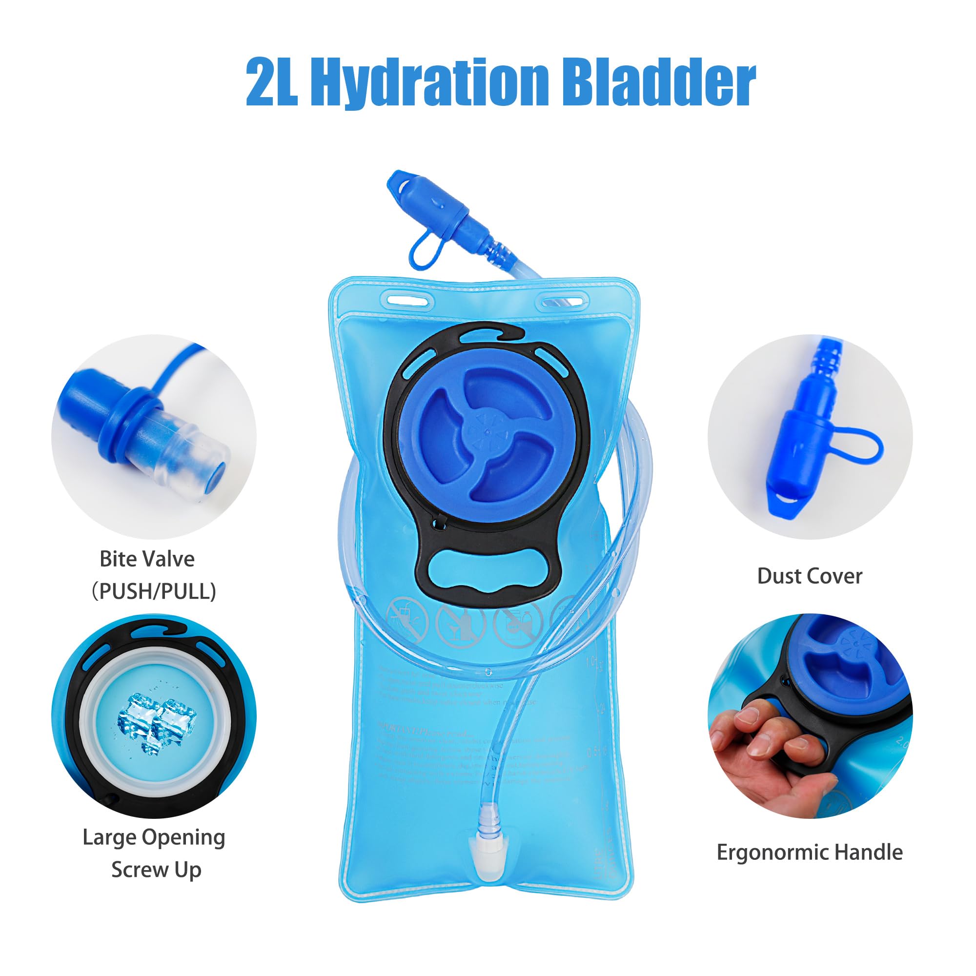 Zavothy 2L Hydration Backpack with Leak-Proof Bladder - Lightweight Water Pack for Running, Cycling, Hiking & Outdoor Sports - Perfect for Marathon, Trail Running & Camping Adventures