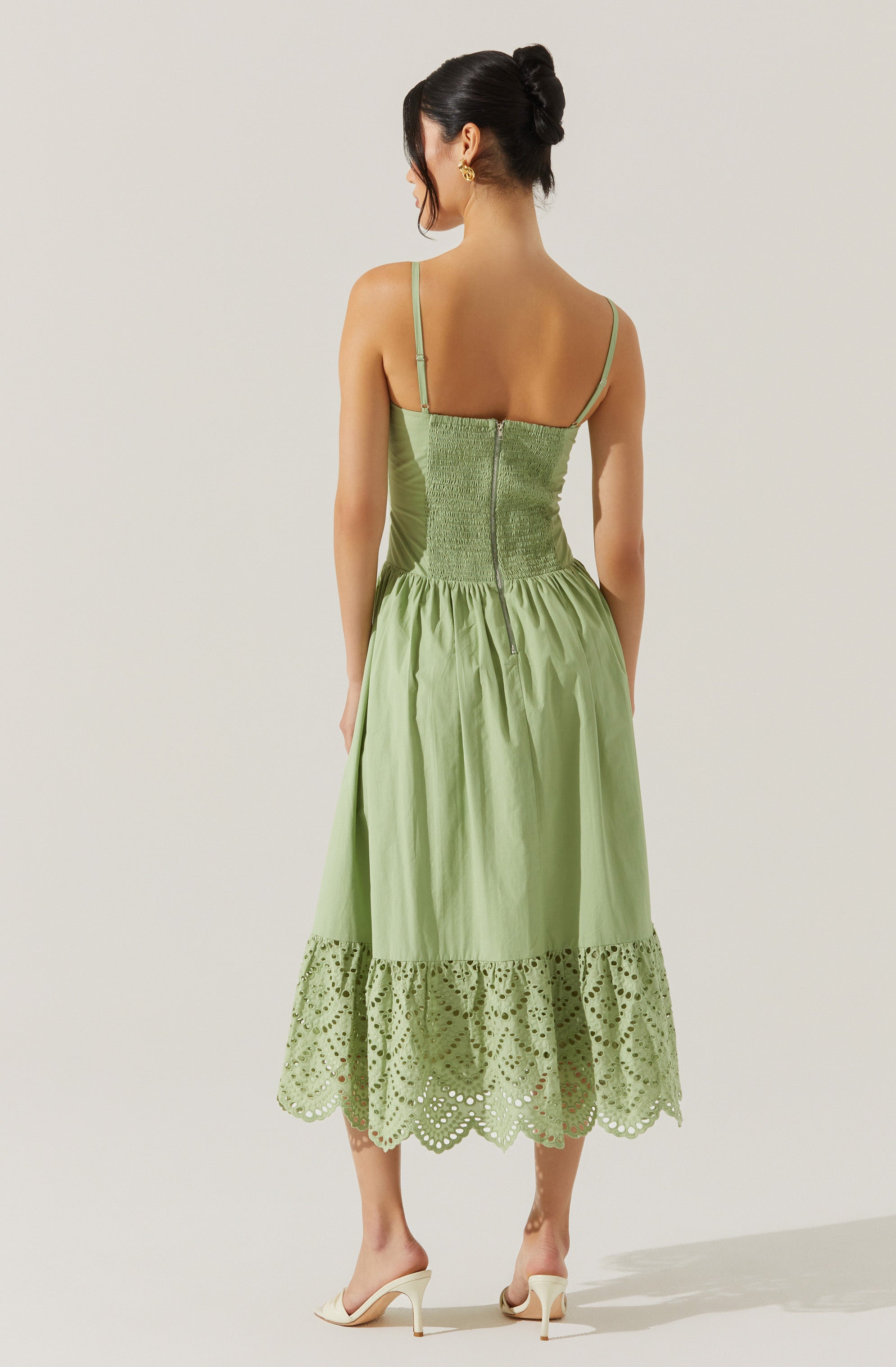Nathalia Eyelet Midi Dress - Floral Lace Summer Dress for Women, Boho Chic Casual & Party Wear, Perfect for Beach Vacations & Date Nights