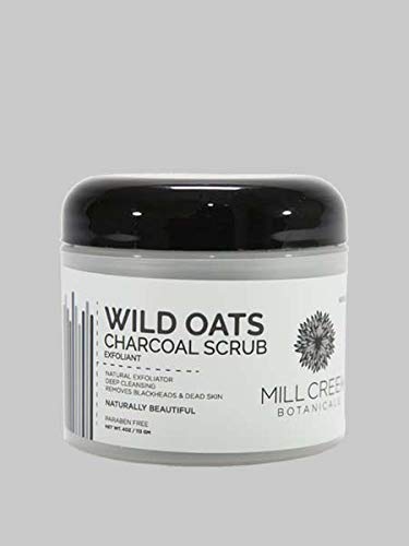 Mill Creek Wild Oats Charcoal Facial Scrub - Deep Cleansing & Exfoliating for Acne-Prone Skin - Natural Skincare for Men & Women - Perfect for Daily Face Wash Routine & Blackhead Removal