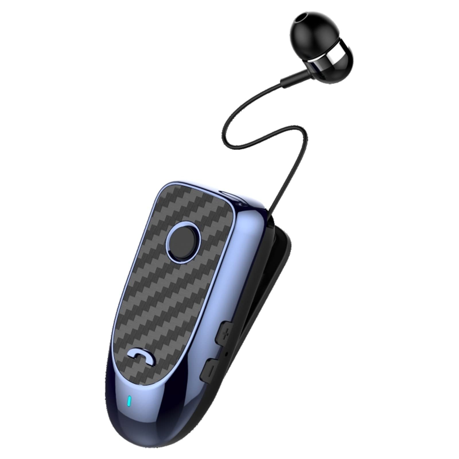 Comigeewa Wireless Lavalier Mini Bluetooth 5.0 Headset - Single Ear Business Headphone with Extended Cable for Office, Driving, Presentations & Online Meetings