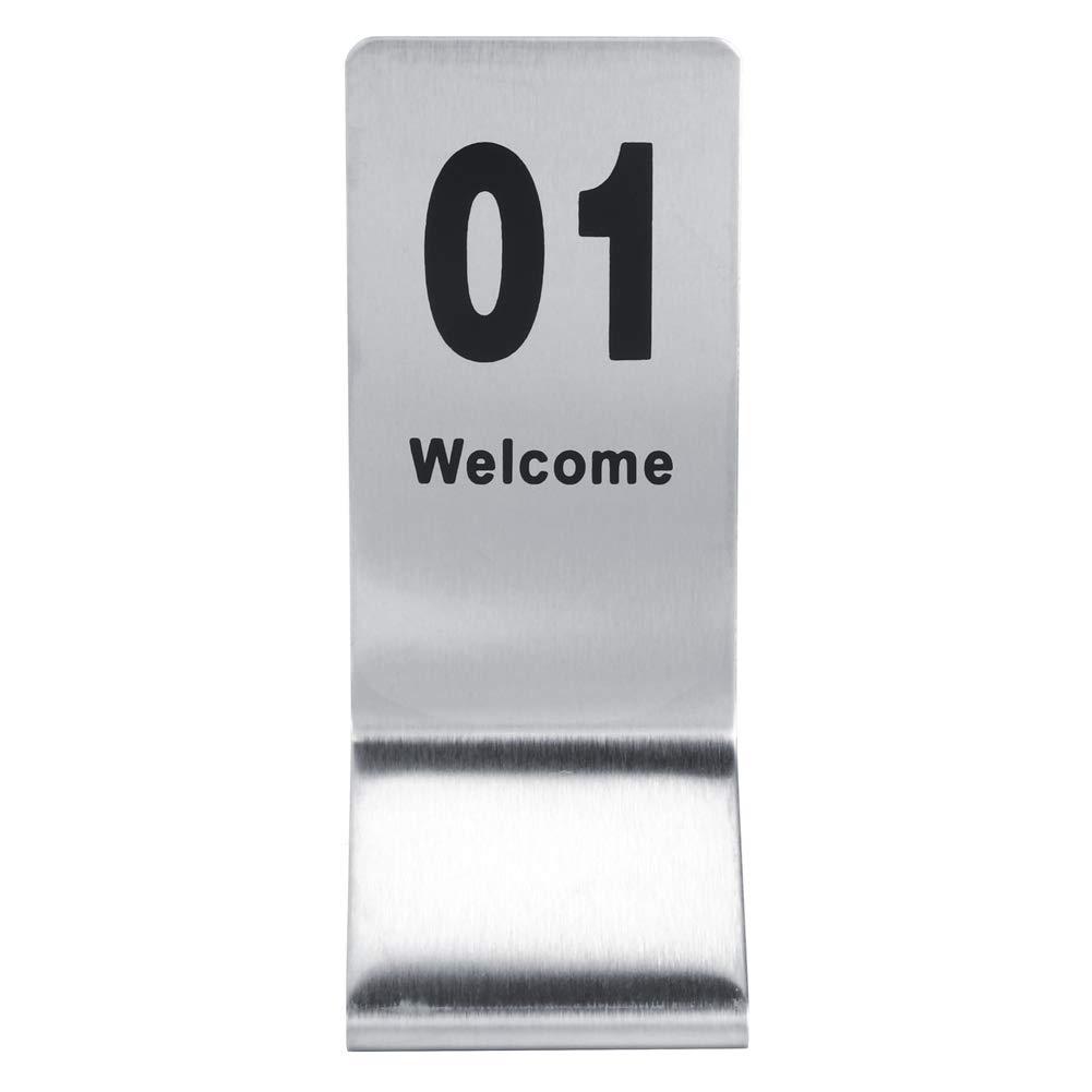 HERCHR Double-Sided Stainless Steel Table Numbers 1-10 | Stackable Metal Number Stands for Restaurants, Cafes, Bars & Weddings | Perfect for Table Marking, Event Seating & Venue Organization