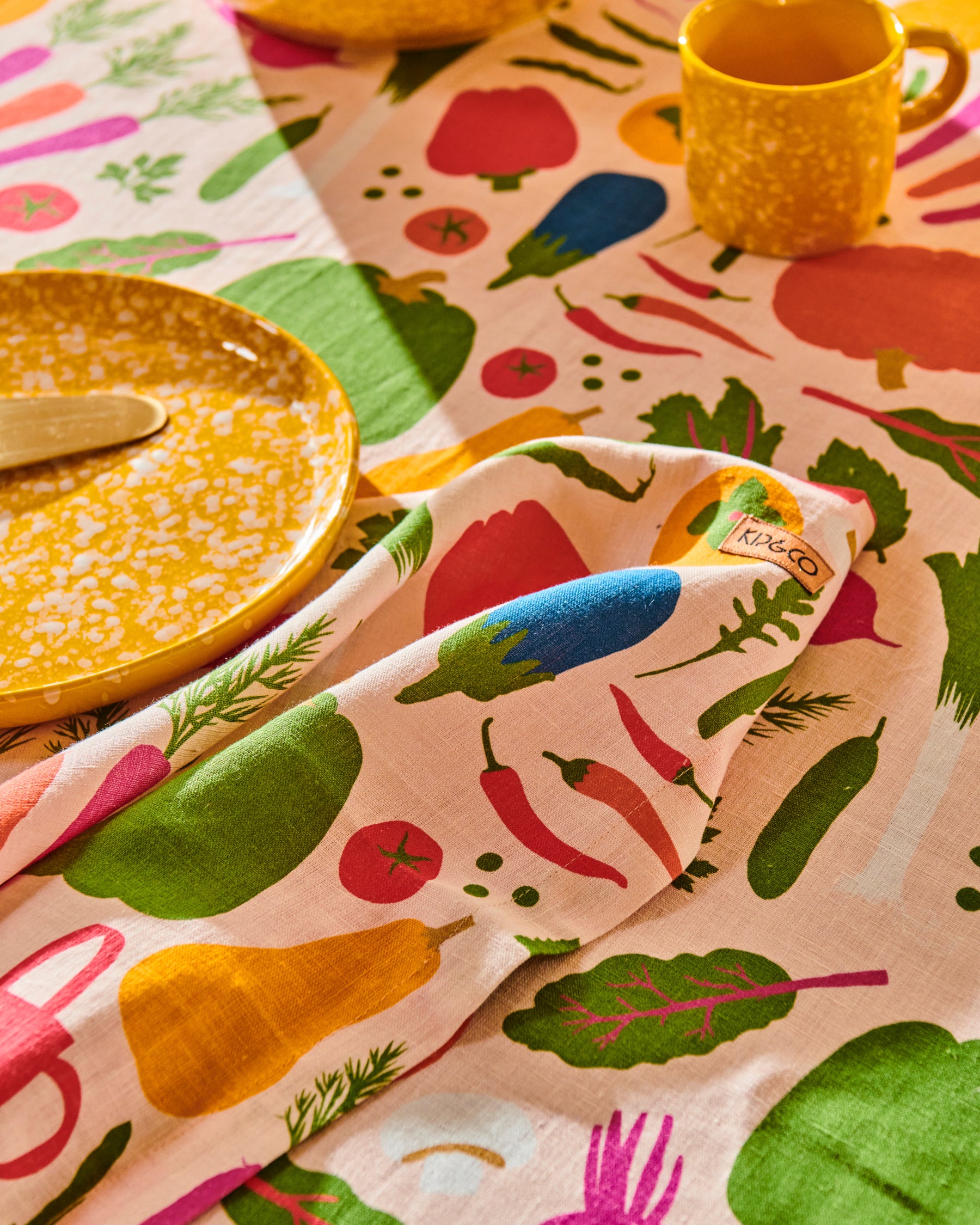 Premium Kip&Co x Stephanie Alexander Linen Tablecloth - Stephanie's Harvest Collection - Elegant Dining & Outdoor Picnic Table Cover for Home & Parties