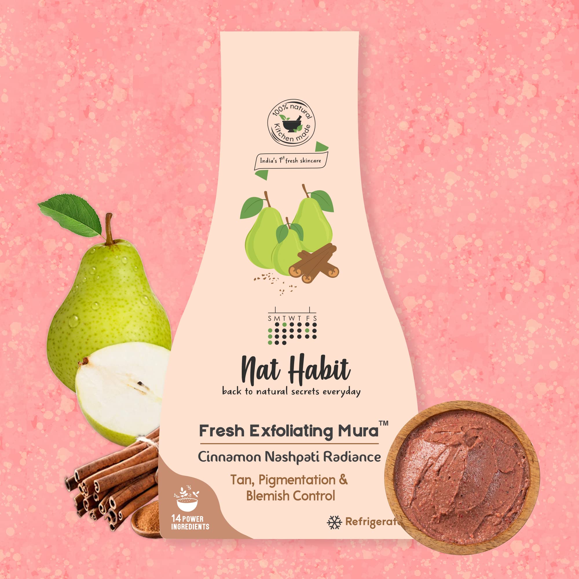 Organic Cinnamon & Pear Face Scrub for Tan Removal, Deep Cleansing & Brightening - Natural Exfoliator for Pigmentation & Blemish Control - Chemical-Free Skincare (2 x 25g) - Perfect for Daily Glow Routine & Post-Sun Care