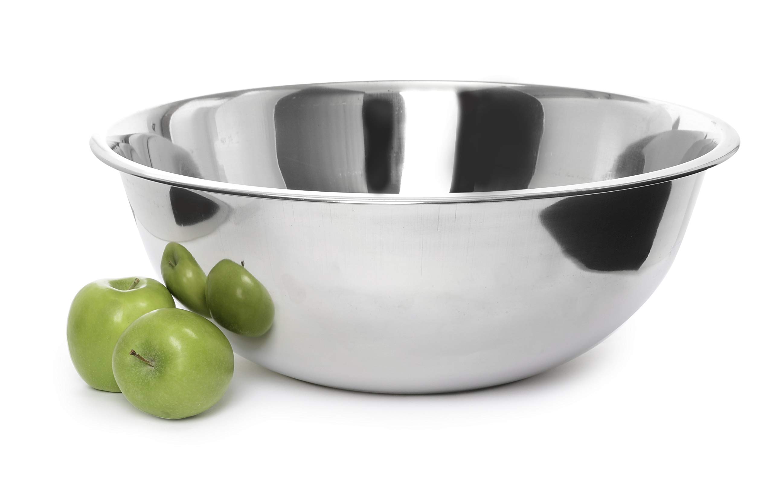 YBM Home 20-Quart Stainless Steel Mixing Bowl Set - Professional Deep Metal Bowls for Sourdough, Dough Kneading, Baking & Cooking - Durable Nesting Bowls for Kitchen & Serving - Polished Silver - Perfect for Home Bakers, Restaurants & Catering Events