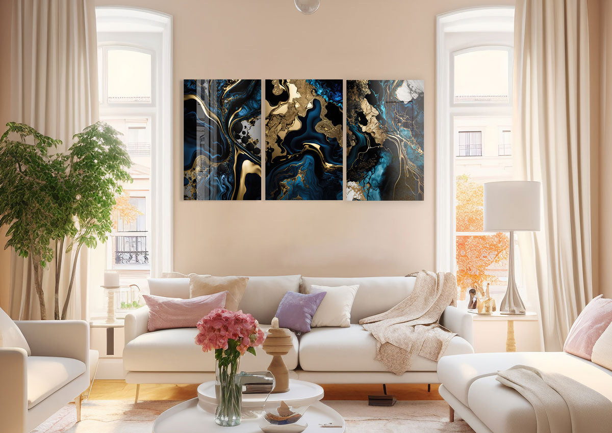 Earth Abstract Trinity - Modern Abstract Wall Art for Home & Office Decor | Perfect for Living Room, Bedroom & Workspace