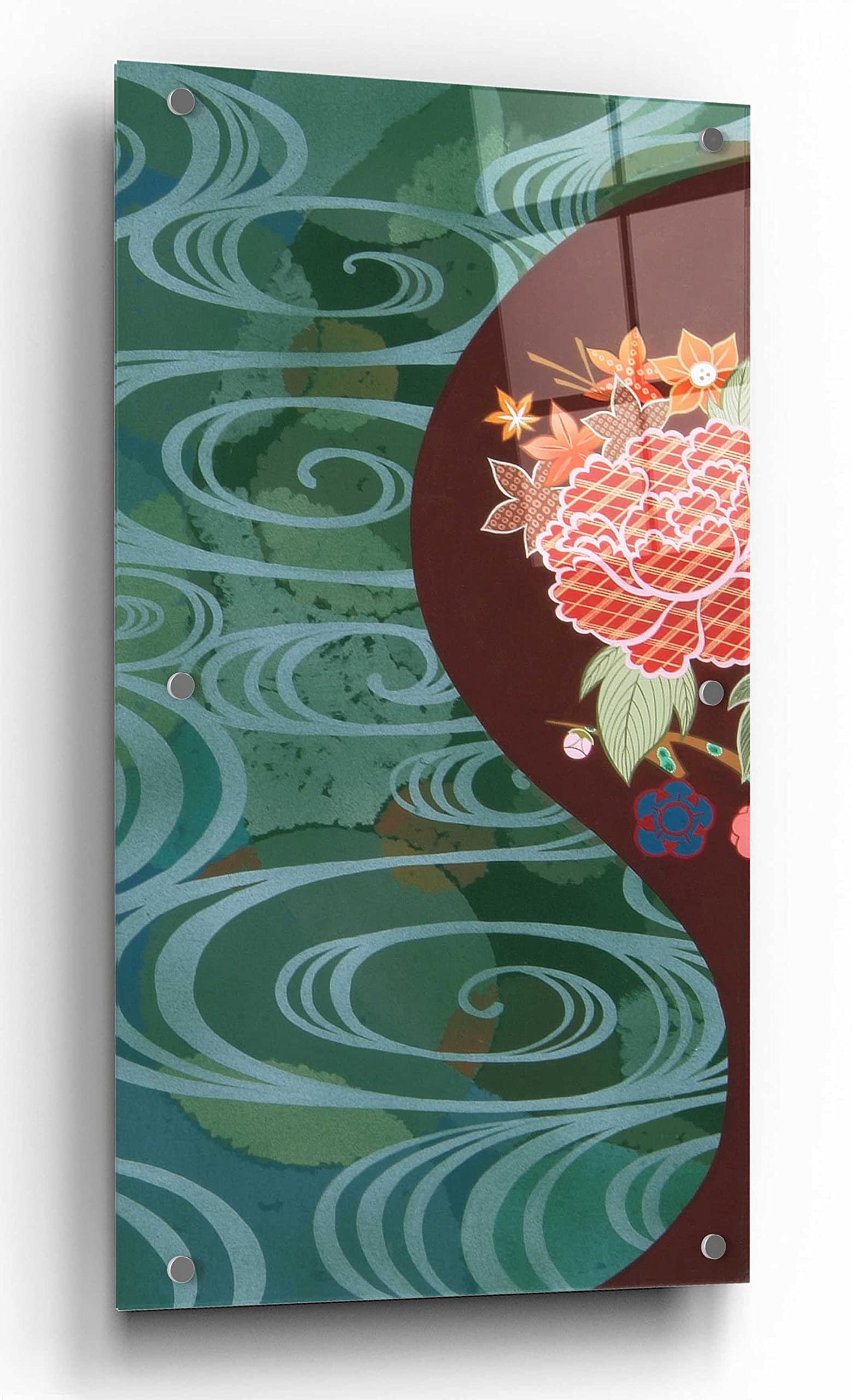 Epic Art 'Running Water I' by Zigen Tanabe - 24x48 Inch Acrylic Glass Wall Art Decor for Living Room, Bedroom & Office - Modern Abstract Painting for Home & Office Interior Design