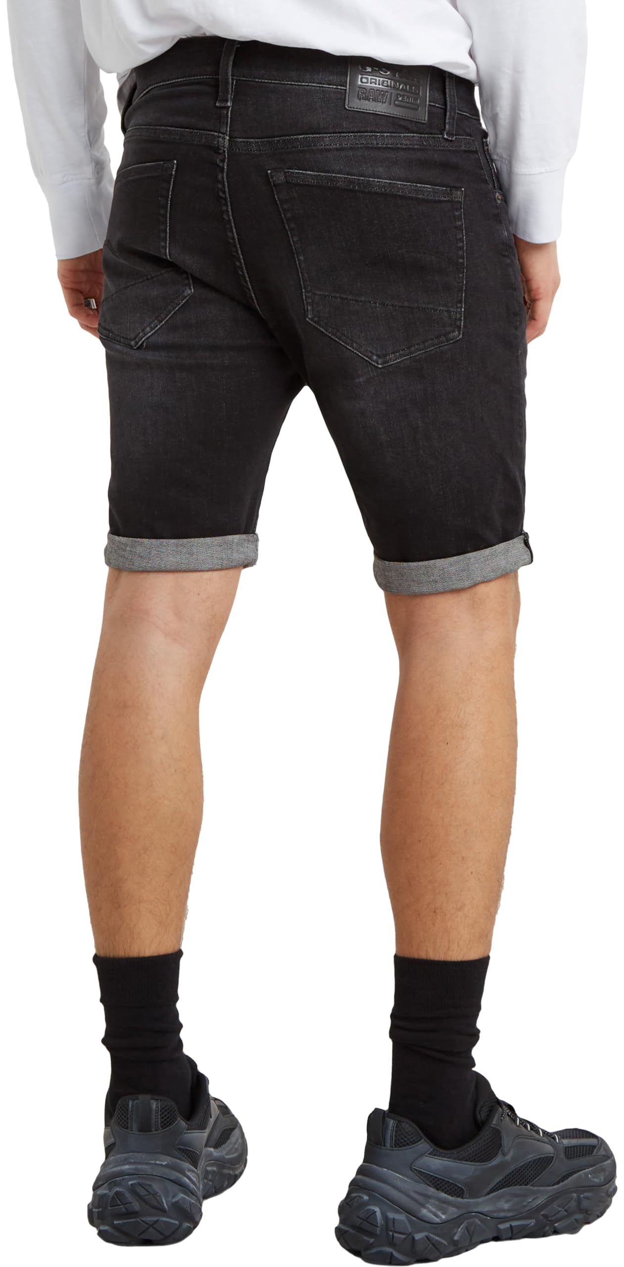 G-STAR RAW Men's 3301 Slim Fit Shorts - Medium Aged Grey, Size 24 | Casual Summer Wear & Street Style Outfits