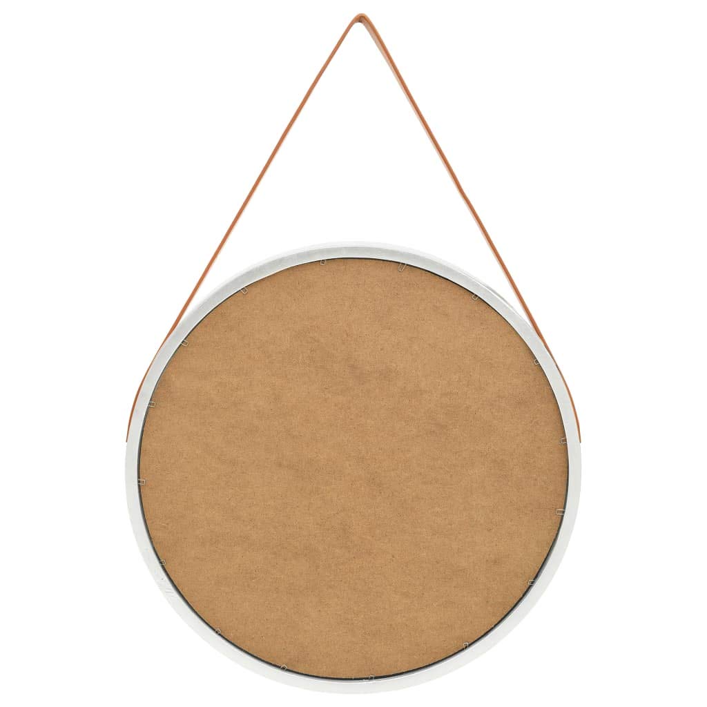 Adjustable Height Round Silver Wall Mirror for Bathroom, Bedroom, Living Room & Dressing Room - Vanity Mirror with Modern Design for Home Decor, Makeup & Outfit Check