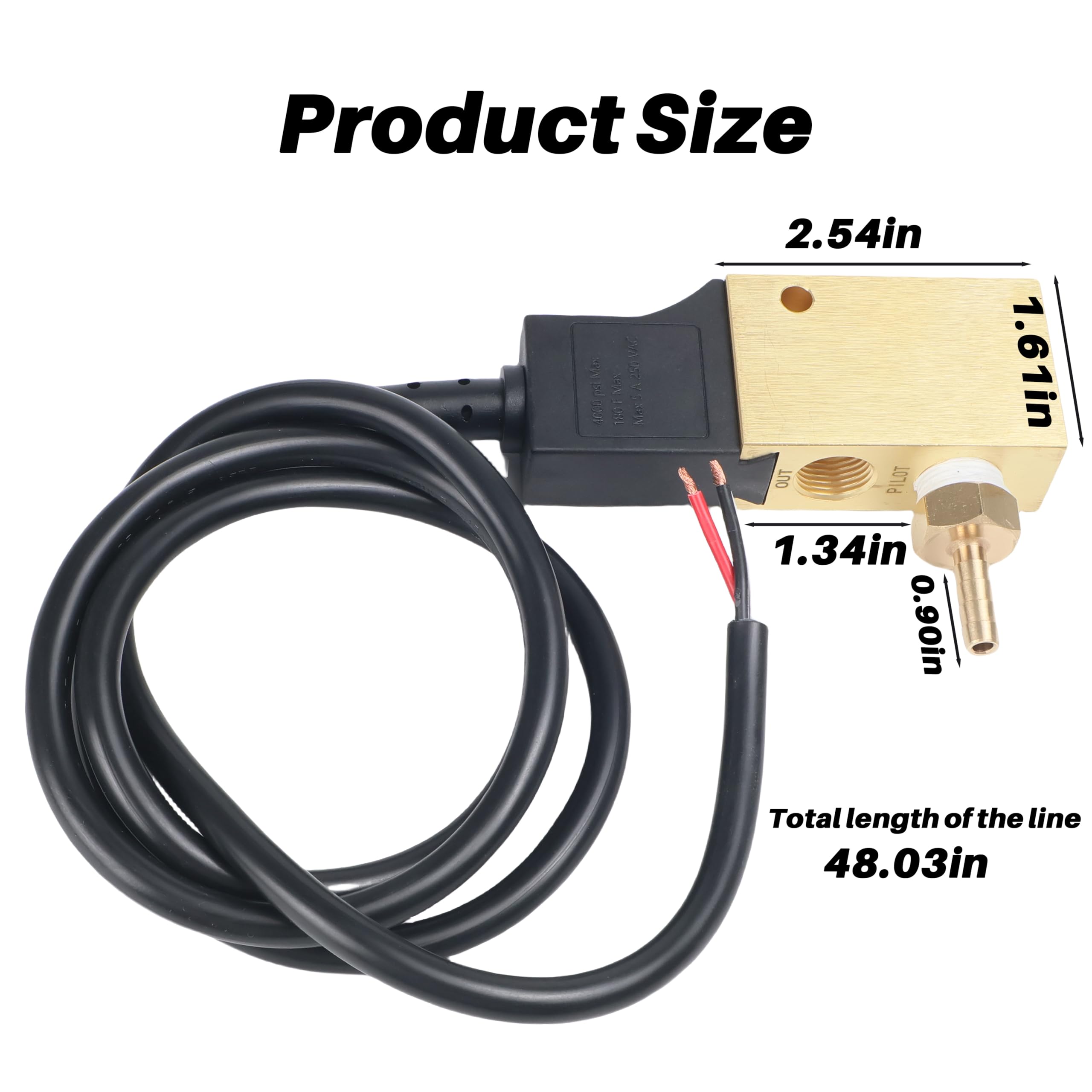 100879 Reedless Flow Switch with Pilot Feature, 3/8in FPT Inlet/Outlet, 5amp, 12.0 GPM, 4000 psi - High Pressure Water Flow Monitor for Industrial Hydraulic Systems & Plumbing Applications