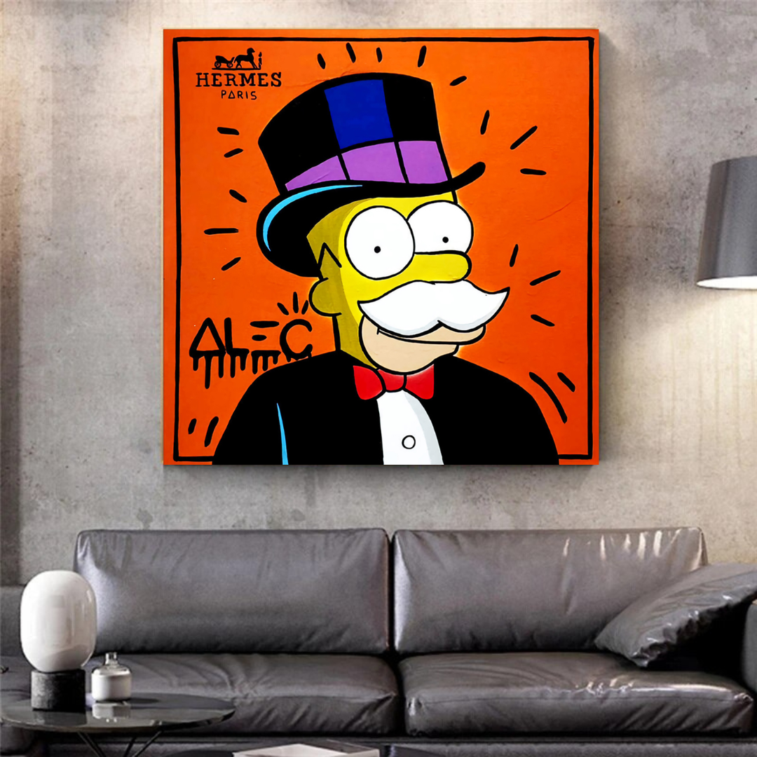 The Simpsons Canvas Wall Art by Alec - High-Quality Cartoon Home Decor for Living Room, Bedroom & Office