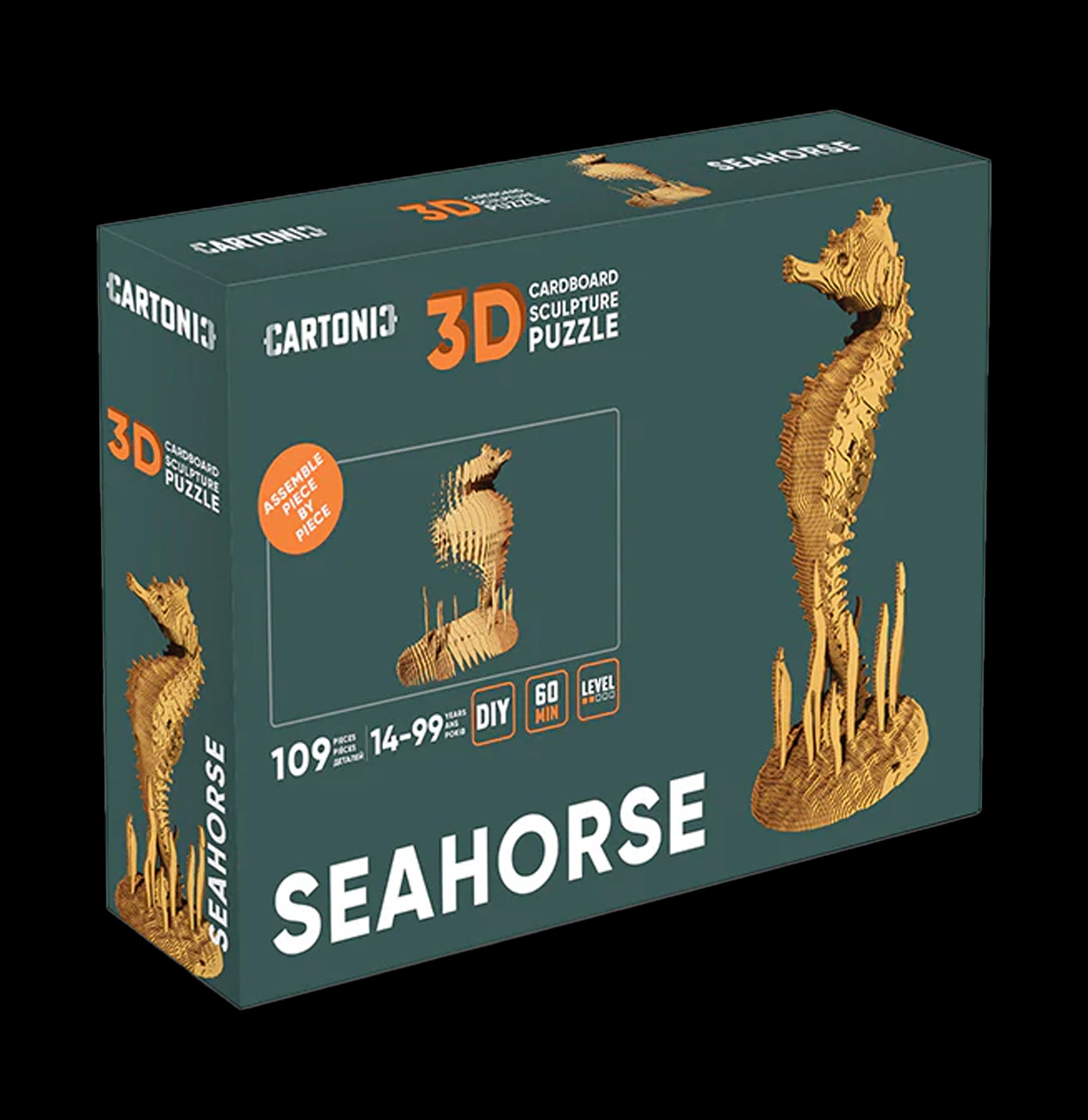 3D Seahorse Puzzle - Challenging Ocean Animal Jigsaw Toy for Adults & Kids - Perfect for Family Game Night & Educational Play