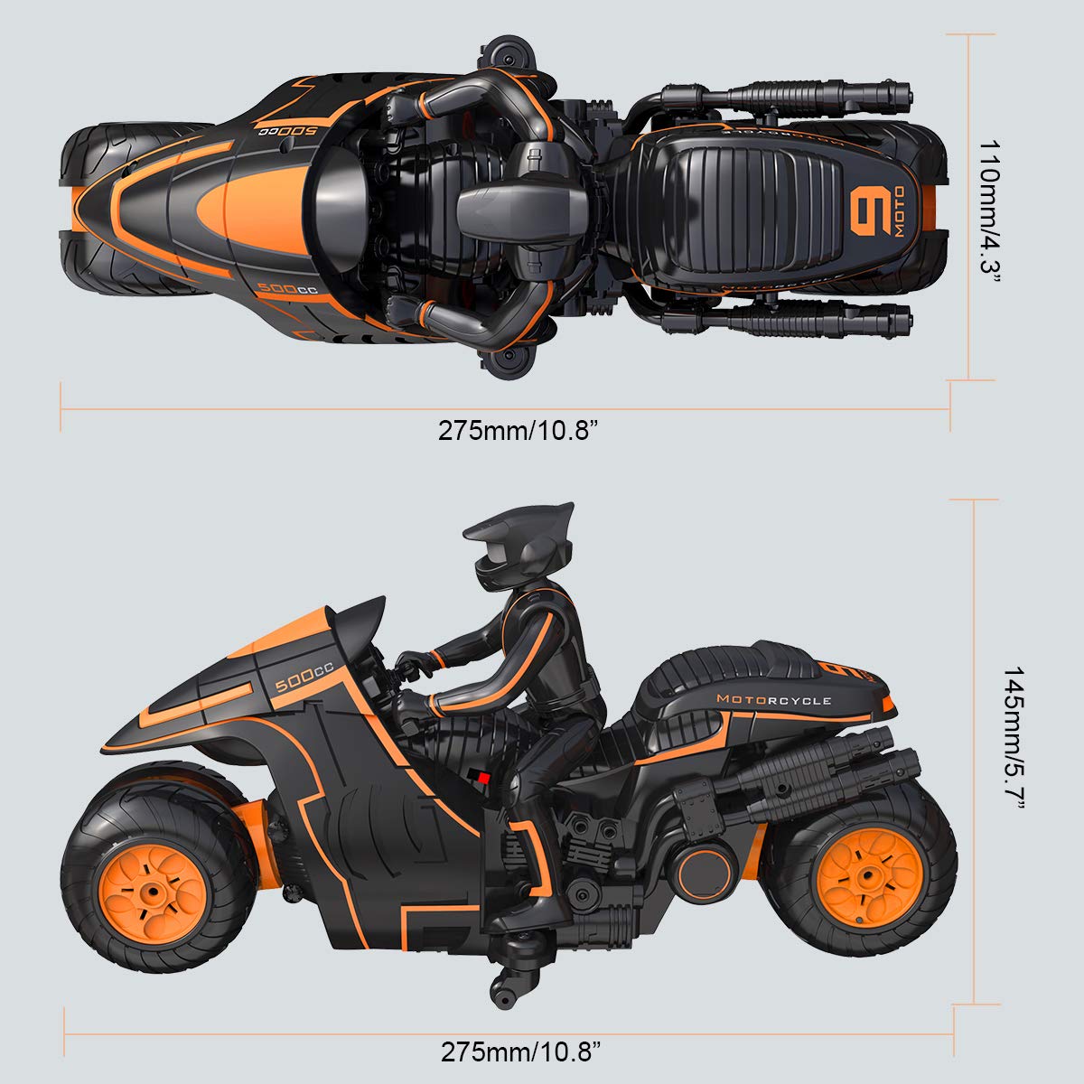 2.4GHz Remote Control Motorcycle for Kids - 360° Spinning Drift Stunt RC Bike with Rider Figure, 2WD High Speed Toy for Boys | Indoor & Outdoor Play, Birthday Gifts, Racing Competitions