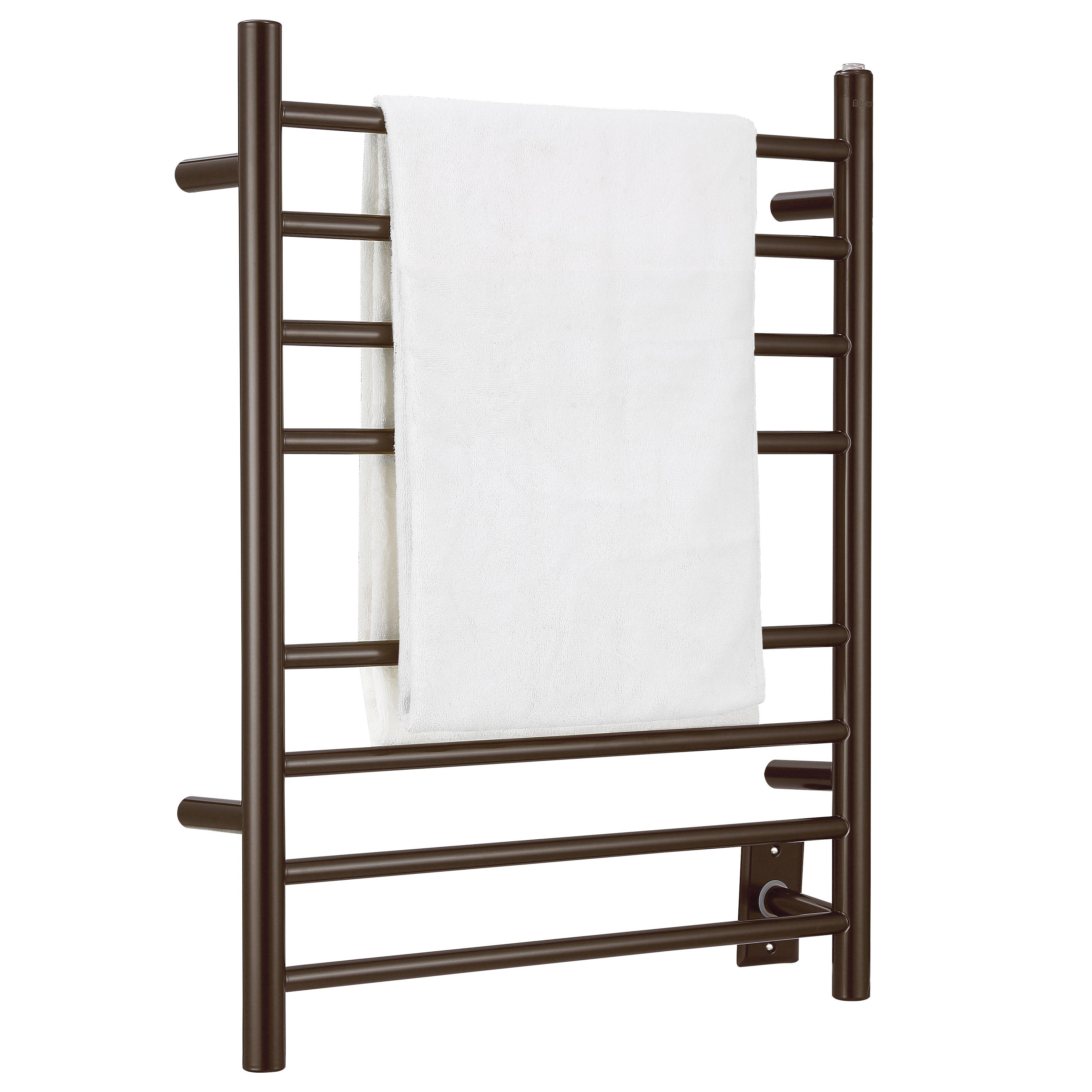 Prestige Dual 8 Bar Hardwired & Plug-in Towel Warmer - Oil Rubbed Bronze Stainless Steel - Perfect for Bathroom, Spa & Luxury Home Heating