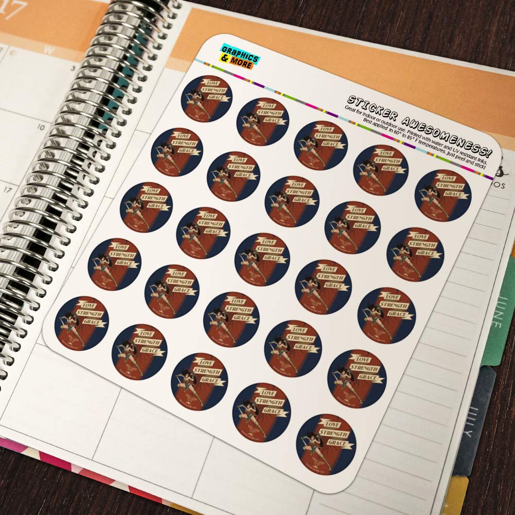 Wonder Woman Movie Inspired Planner Stickers - Love, Strength, Grace Theme for Scrapbooking, Bullet Journal & DIY Crafting - Perfect for Calendar Decoration & Gift Giving