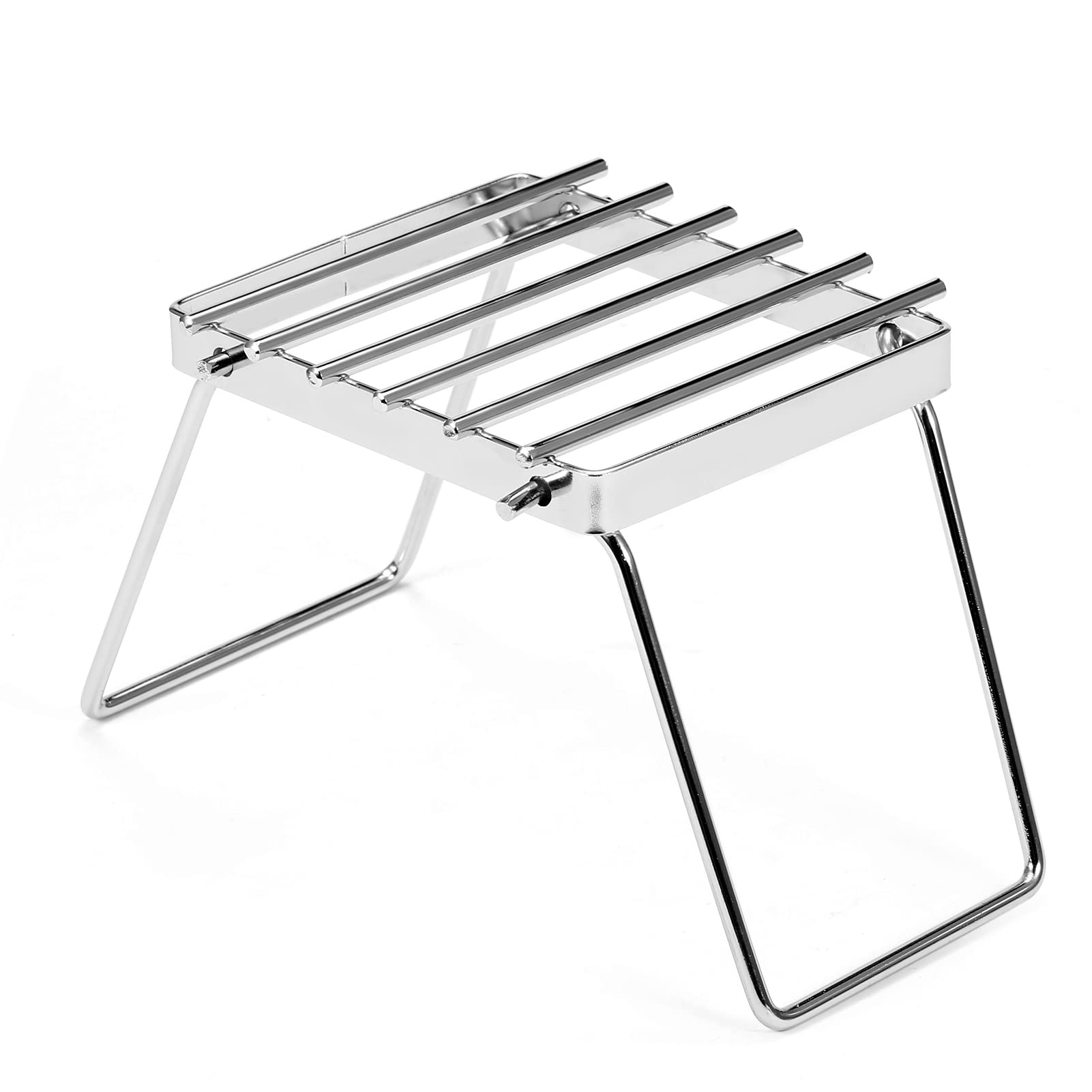 Portable Stainless Steel Folding Campfire Grill Stand - Multifunctional Gas Stove Grate for Outdoor Camping, Picnics & Backpacking Adventures