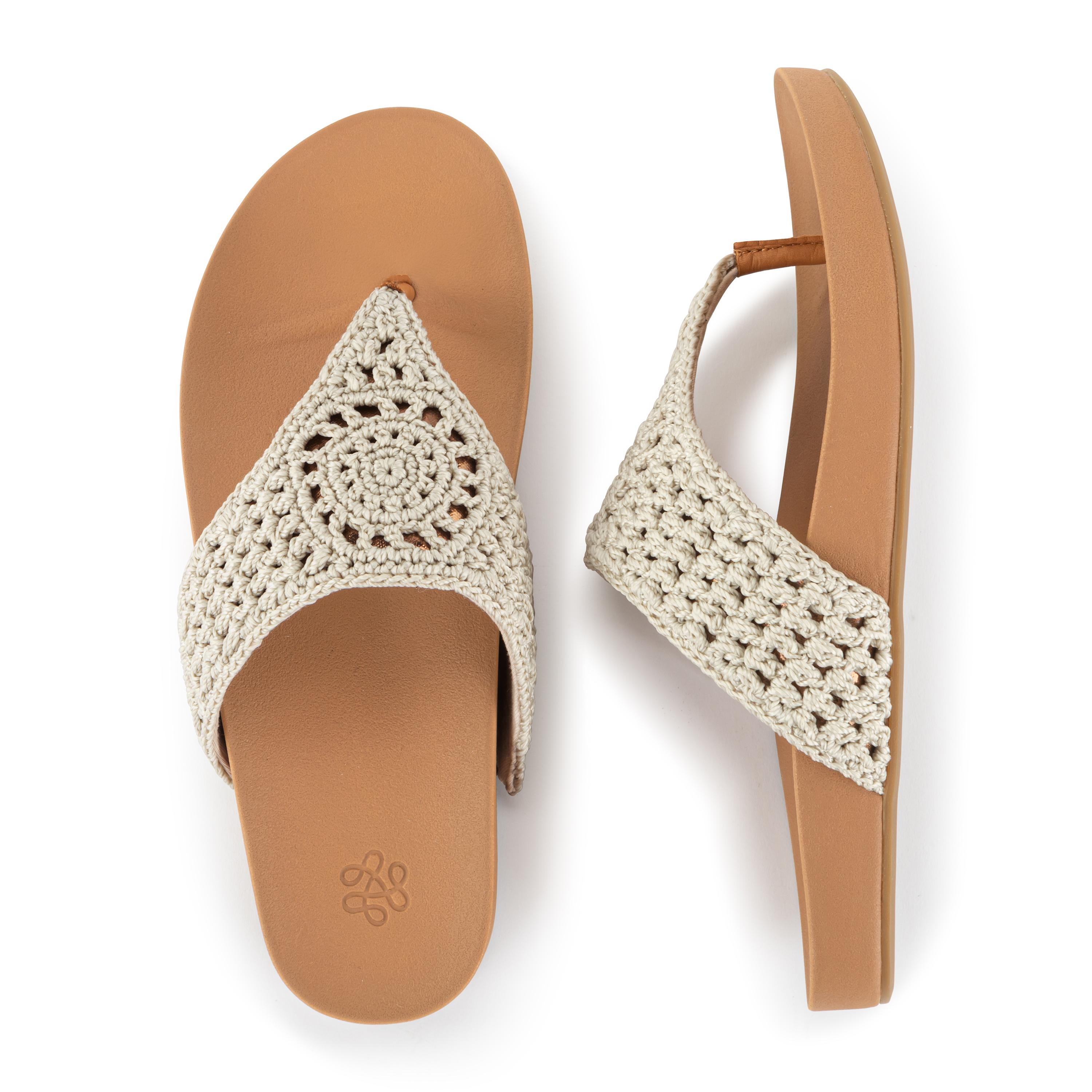 Everly Sandal - Hand Crochet Bohemian Sandals with Natural Medallion Design | Comfortable Summer Beach Shoes for Women | Perfect for Vacation, Outdoor Walks & Casual Wear