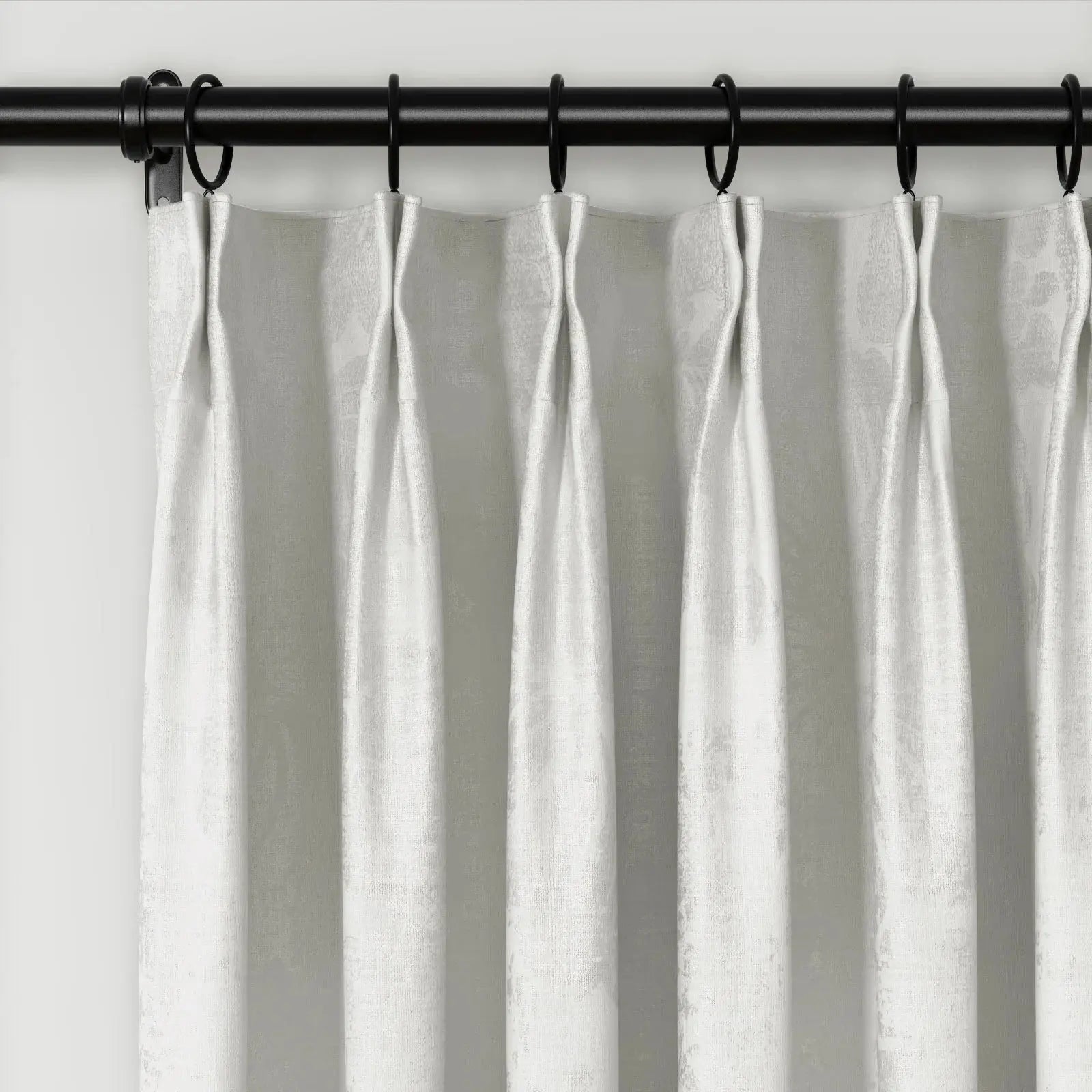 Lydia Plants Jacquard Curtain Pleated - Elegant Floral Print Blackout Drapes for Living Room, Bedroom & Nursery - Home Decor Window Treatments for Privacy & Light Control