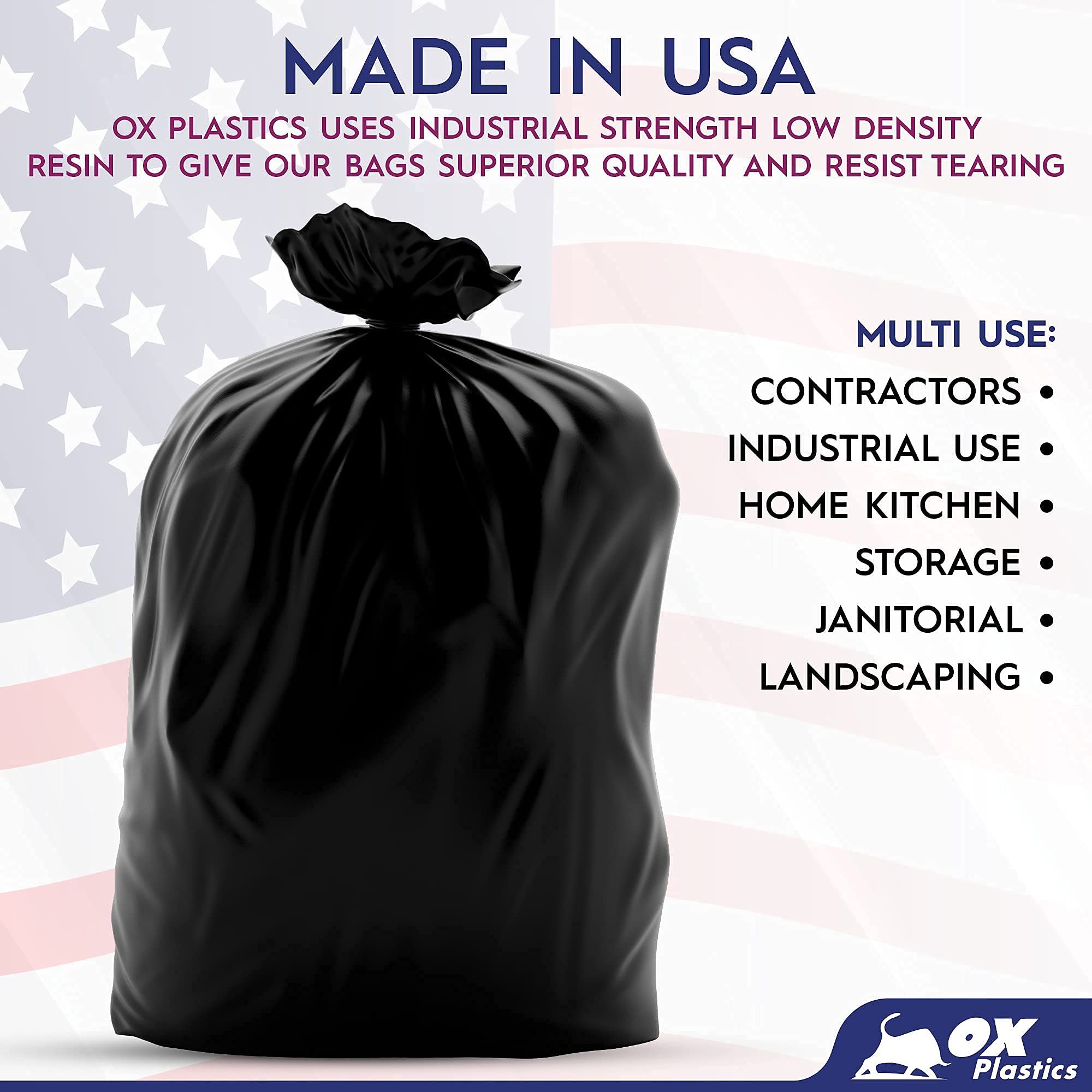 39 Gallon Heavy Duty Trash Bags - 100 Count Extra Thick 1.5 Mil Garbage Can Liners | Leak Proof & Durable Black Large Trash Bags for Kitchen, Office & Outdoor Use
