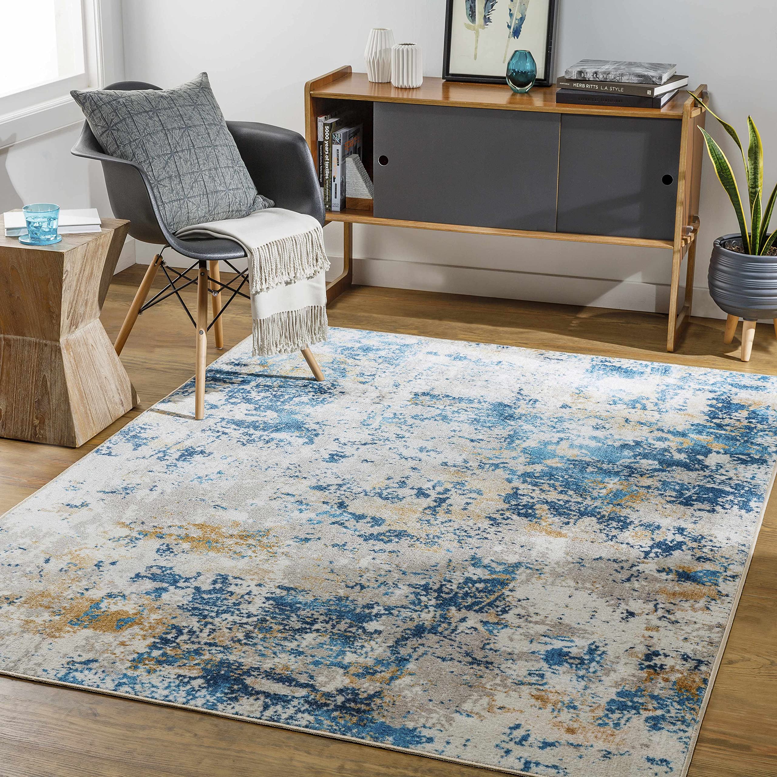 Hauteloom Kabarnet Machine Washable Area Rug - Blue, Brown, Red - 7'10