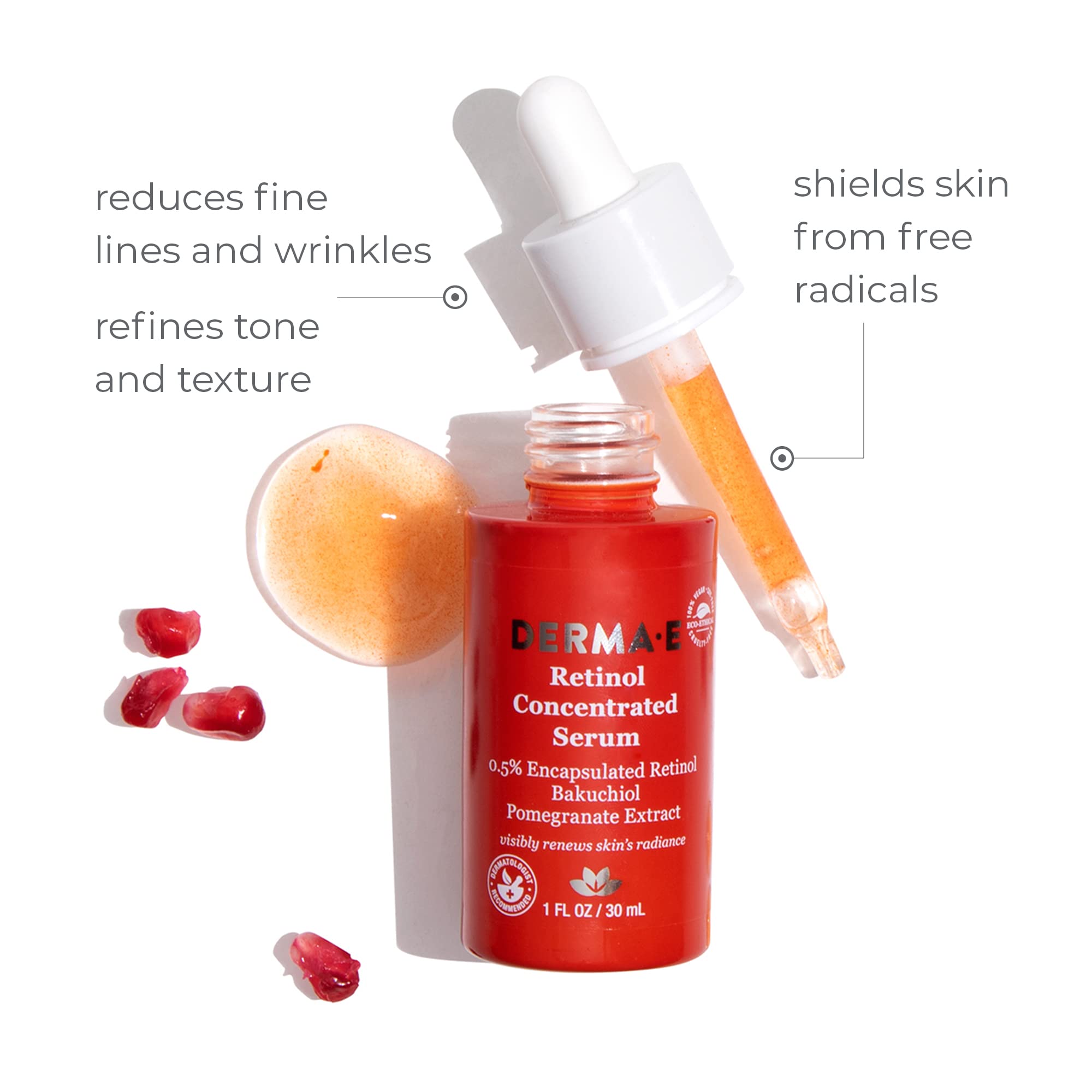 Derma E Anti-Wrinkle Skincare Set - Glycolic Acid Face Wash, Retinol Serum & Renewal Cream with Vitamin E (6oz Cleanser + 1oz Serum + 4oz Cream + 0.5oz Eye Treatment) - Daily Anti-Aging Routine for Mature Skin