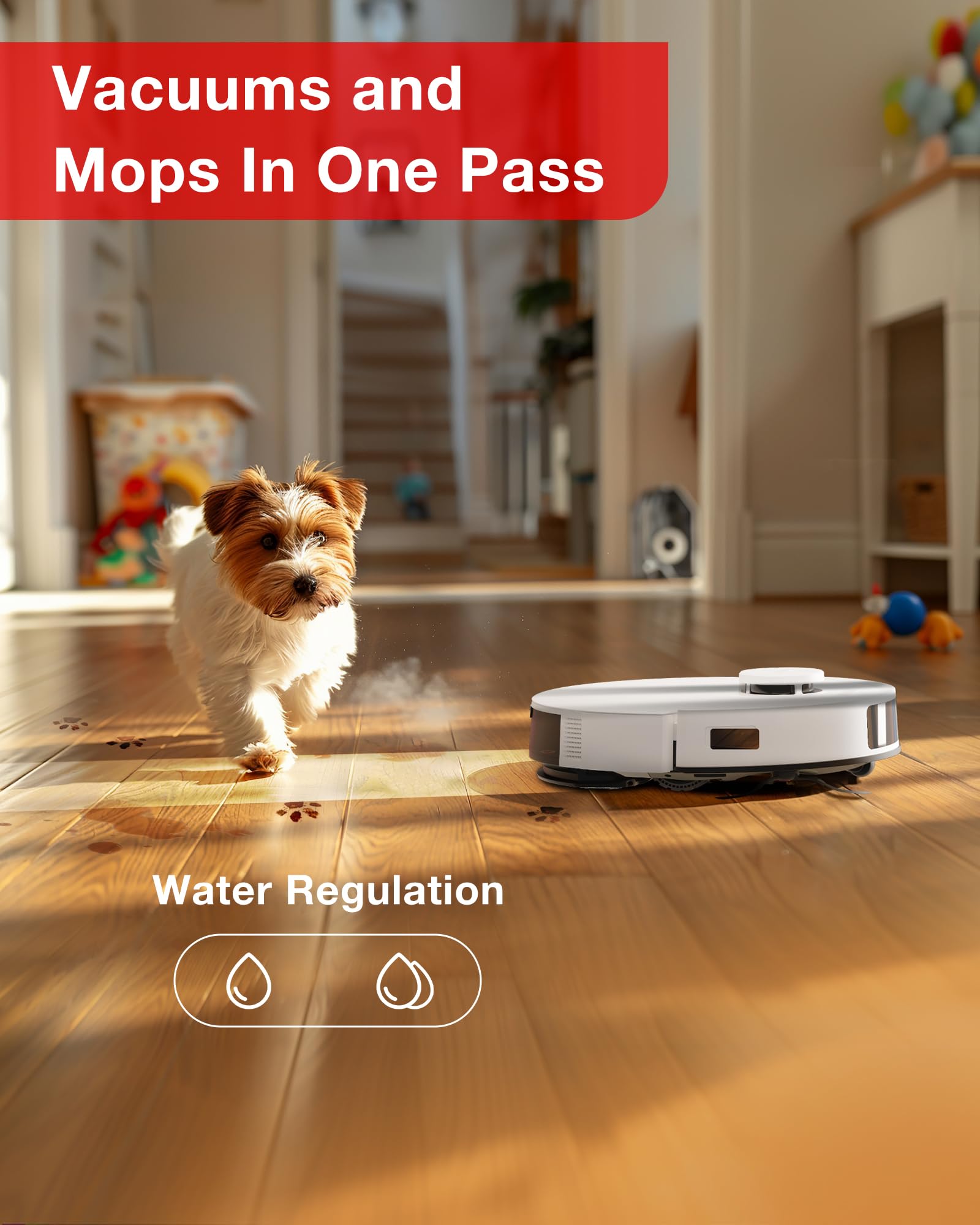 Yeedi C12 Robot Vacuum and Mop Combo - 8000Pa Powerful Suction, ZeroTangle Brush, Smart Navigation, Self-Charging - White | Perfect for Hardwood Floors, Carpets & Pet Hair Removal