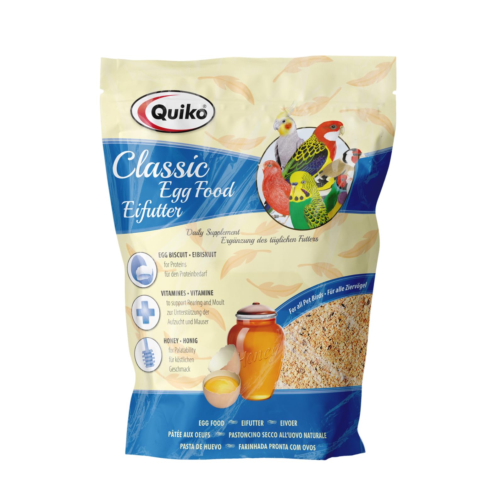 Quiko Classic Egg Food 1kg - Premium Breeding Nutrition for All Ornamental Birds - Perfect for Canaries, Finches & Parrots During Breeding Season