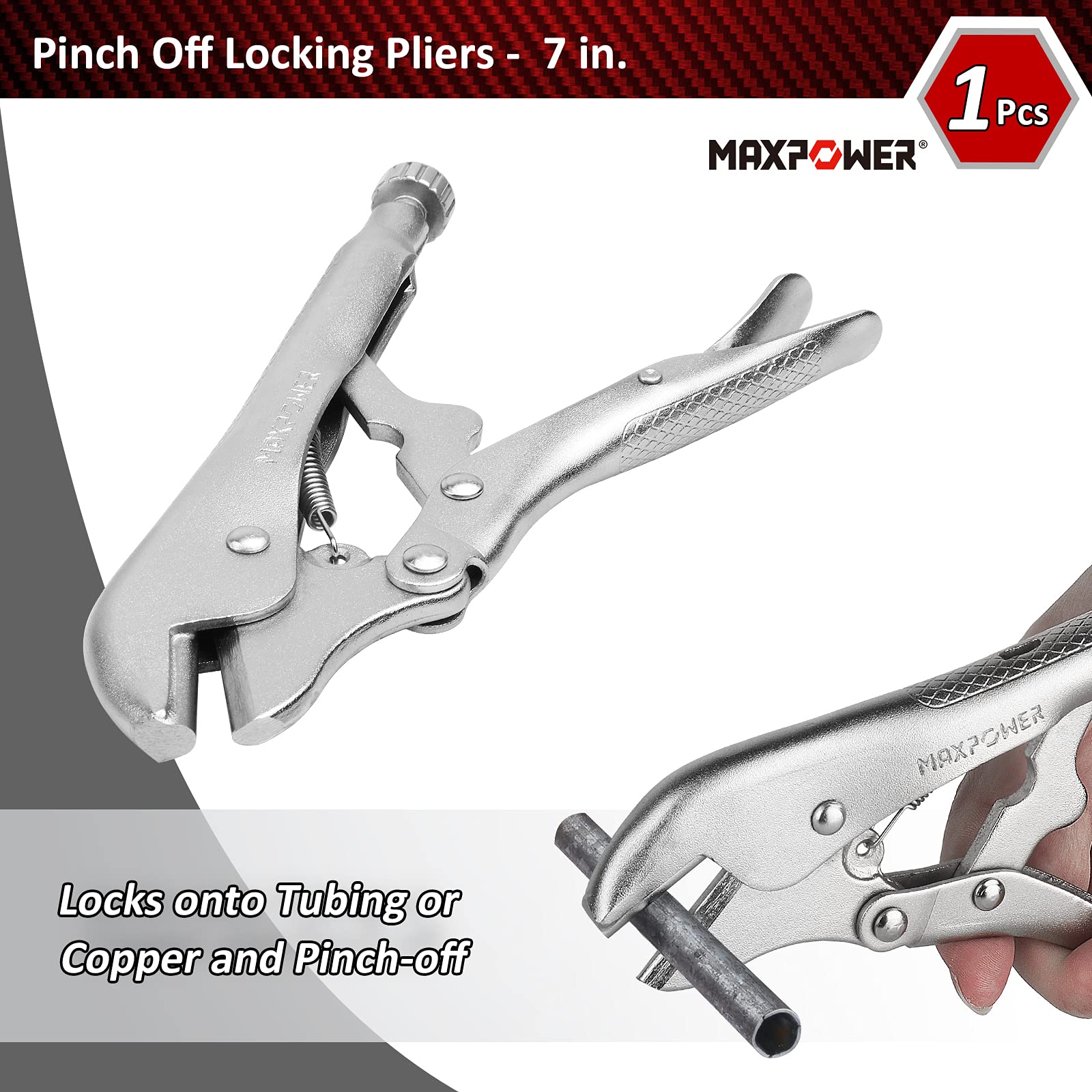 MAXPOWER 15-Piece Locking Pliers Set - Includes C-Clamps, Long Nose, Pinch Off, Sheet Metal Clamp & U-Shaped Pliers with Durable Tool Bag - Perfect for DIY Projects, Automotive Repairs, Metalworking & Home Improvement