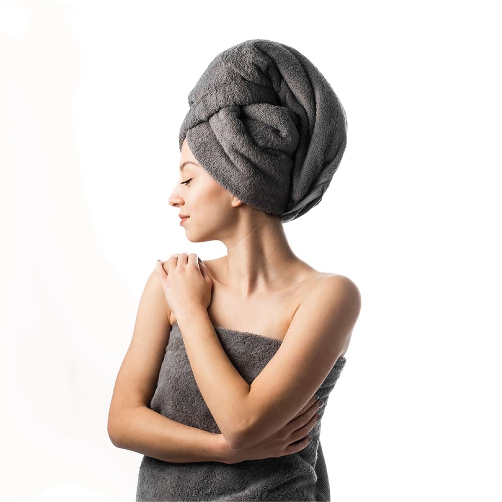 Premium Turkish Cotton Hand Towels Set of 2 (16x28 Inches) - Ultra Soft, Highly Absorbent & Quick-Drying Bath & Kitchen Towels for Face, Hands & Body - Luxury Gray Bathroom Towels for Spa, Guest Bath & Home Decor