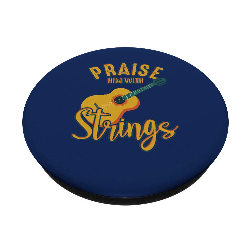 Religious Guitarist Bible Verse PopSockets - 'Praise Him With Strings' Swappable PopGrip for Phone & Tablet - Perfect for Worship Music Lovers & Christian Gift Ideas