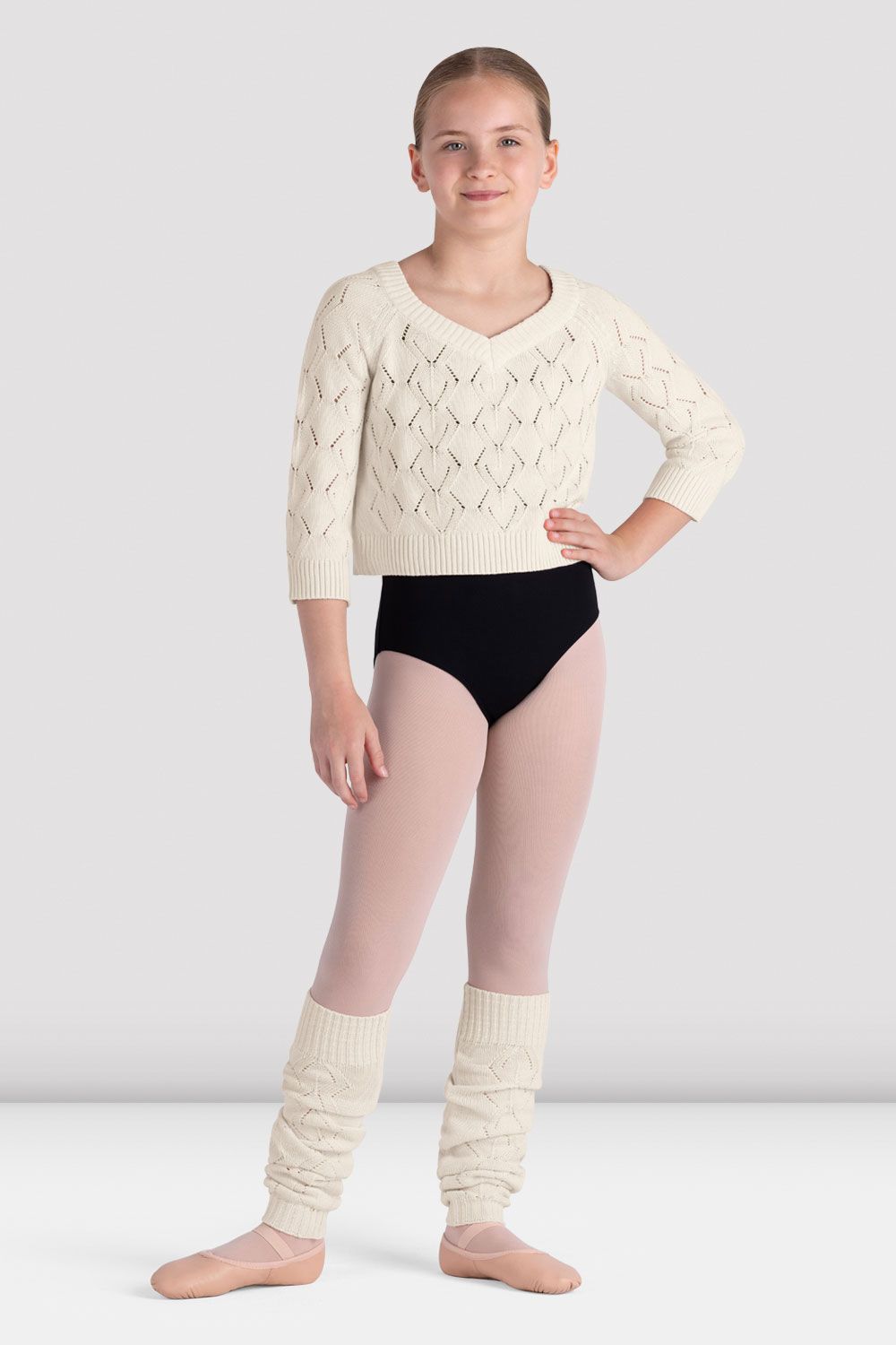Girls Soraya 3/4 Sleeve Knit Sweater - Soft Cotton Pullover for Kids - Perfect for School, Playdates & Fall Outfits