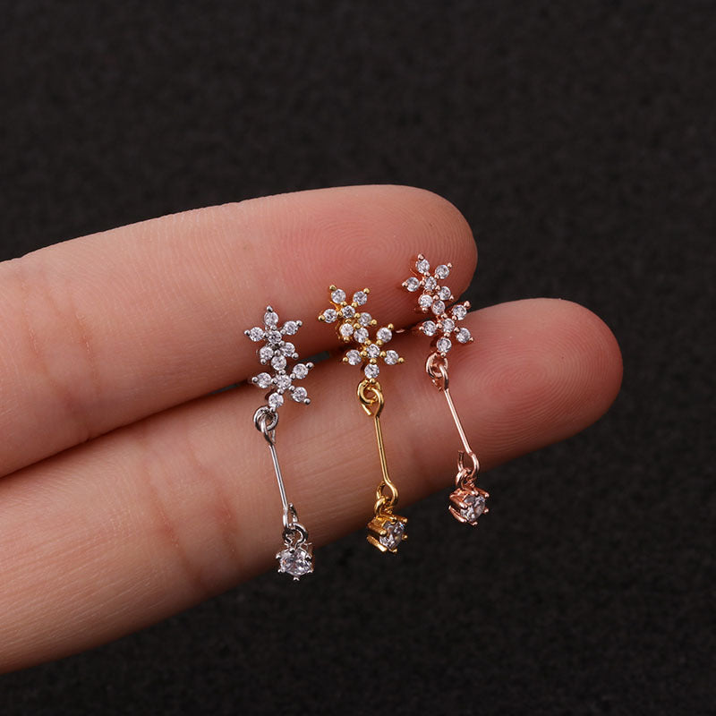 20G Cartilage Dangle Stud Earrings - Hypoallergenic Surgical Steel Ear Jewelry for Women | Perfect for Parties, Weddings & Everyday Wear | HSPJ19107