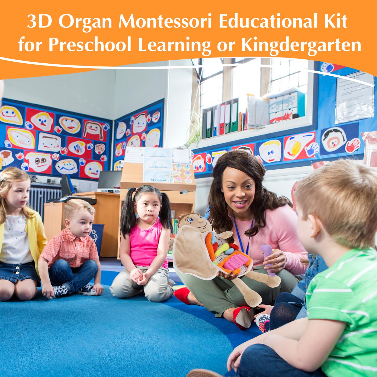 Vocheer Human Body Anatomy Toy - Montessori Preschool Educational Organ Plush Toys for Kids, Science Learning Kit for Students | Body Organ Awareness Teaching Tool for Boys & Girls | Perfect for Classroom, Homeschooling & STEM Learning Activities