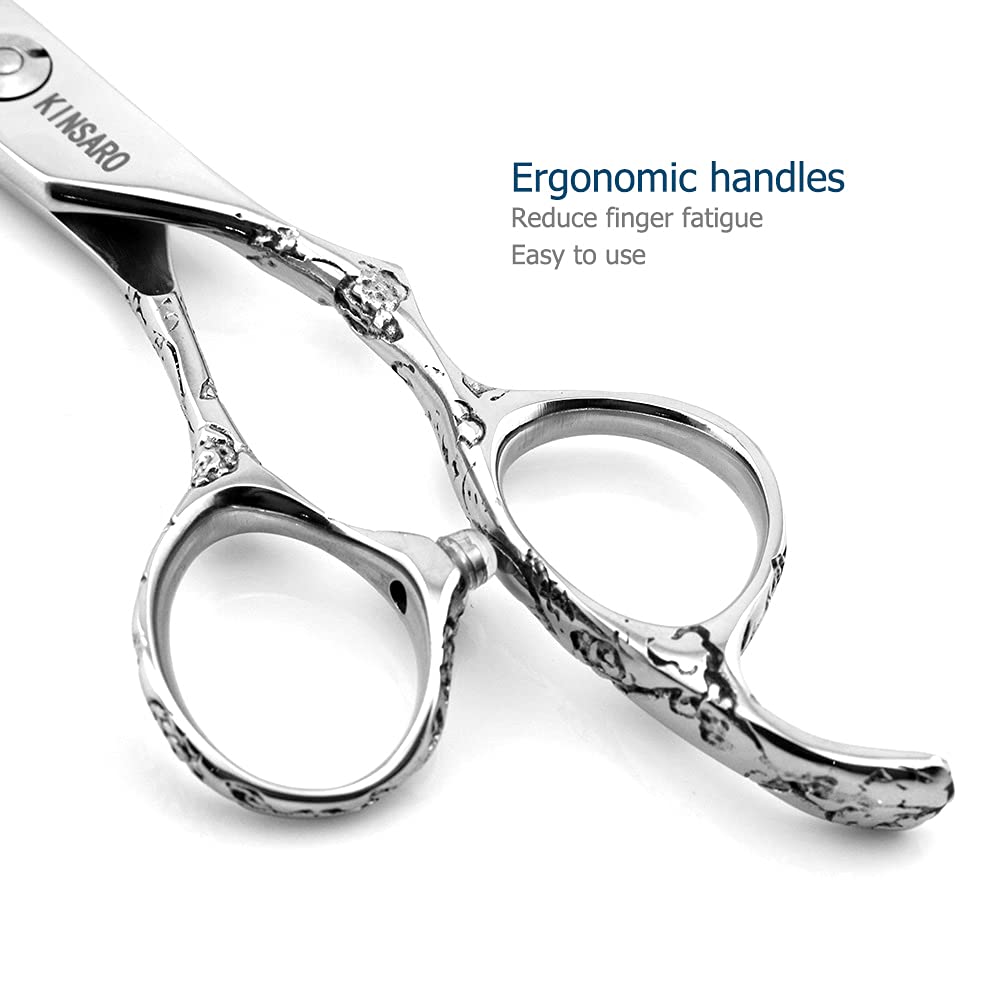 Professional 5.5 Inch Hair Thinning Shears - 440C Stainless Steel Barber Scissors with 28 Teeth & Rose Gold Handle (KINSARO) - Perfect for Women's Hair Styling, Salon Professionals & Home Haircuts