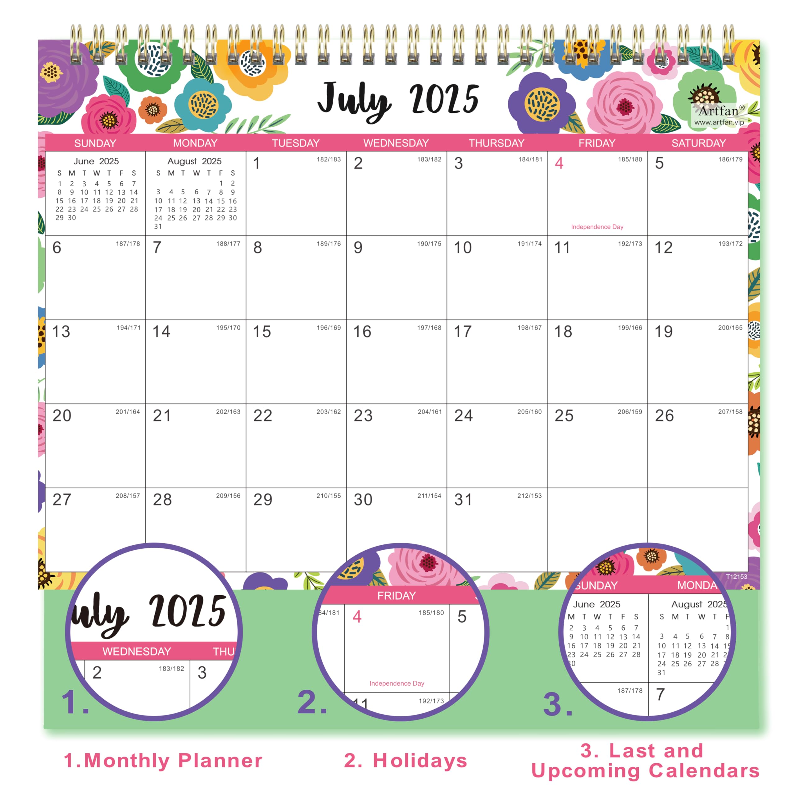2025-2026 Standing Flip Desk Calendar | 18-Month Planner (July 2025 - December 2026) | 9.8