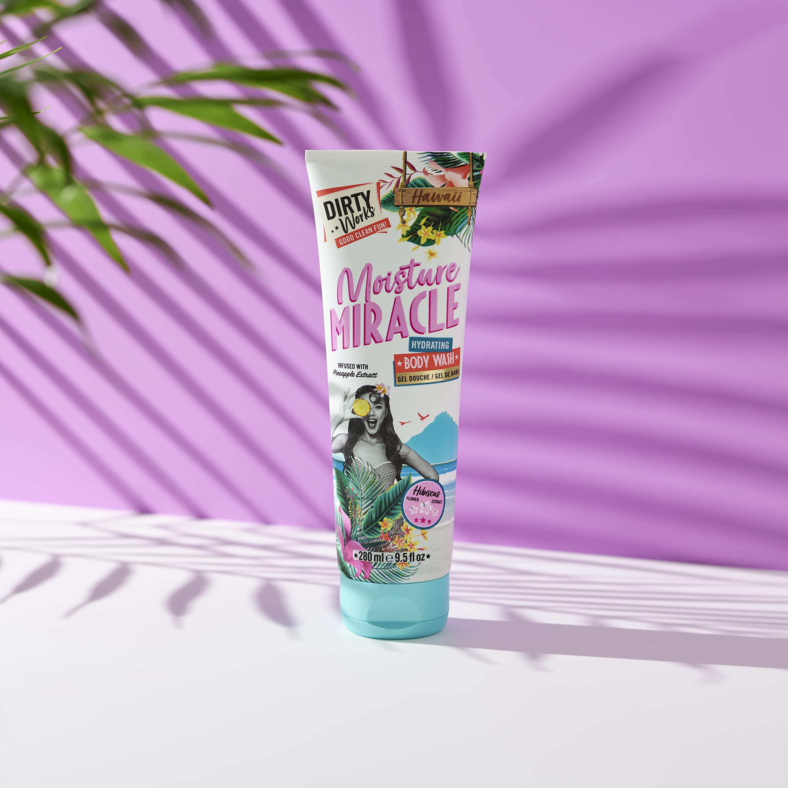 Dirty Works Moisture Miracle Hydrating Body Wash with Pineapple Extract - 280ml | Deeply Cleanse, Hydrate & Nourish for Smooth Skin | Shower Gel for Dry Skin, Daily Body Cleanser | Perfect for Morning & Night Shower Routine