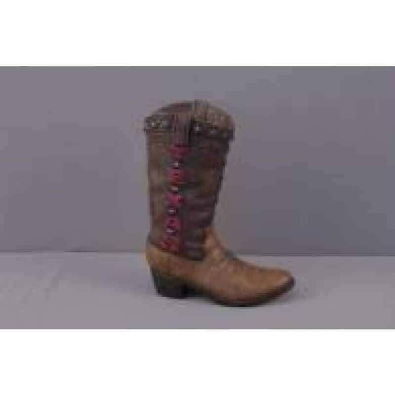Younginc 10244 Texas Boot Vase Accent - Western Decor for Home, Office & Ranch - Perfect for Cowboy Themed Parties & Rustic Weddings