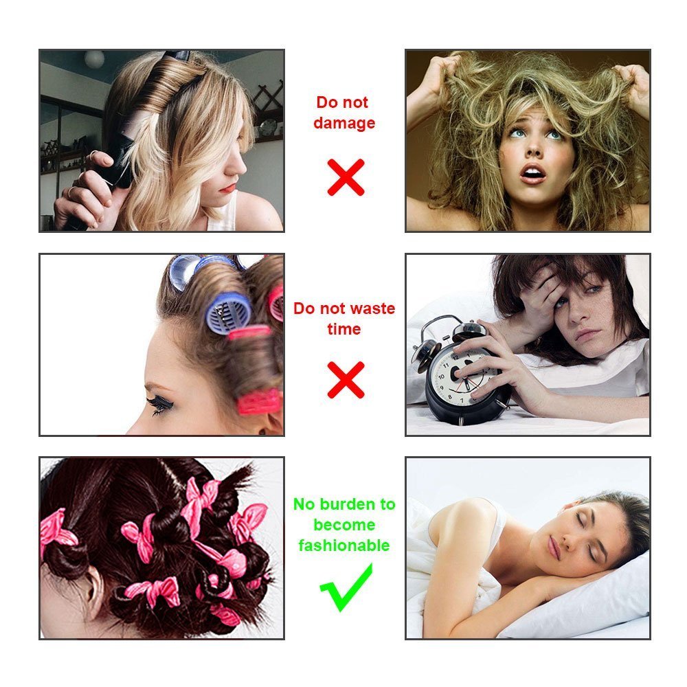 Foam Hair Rollers for Long & Short Hair - No Heat Soft Sponge Curlers for Sleeping, Thick & Thin Hair Styling - Black Spiral Hair Curlers (Perfect for Overnight Curls & Salon-Quality Styling at Home)