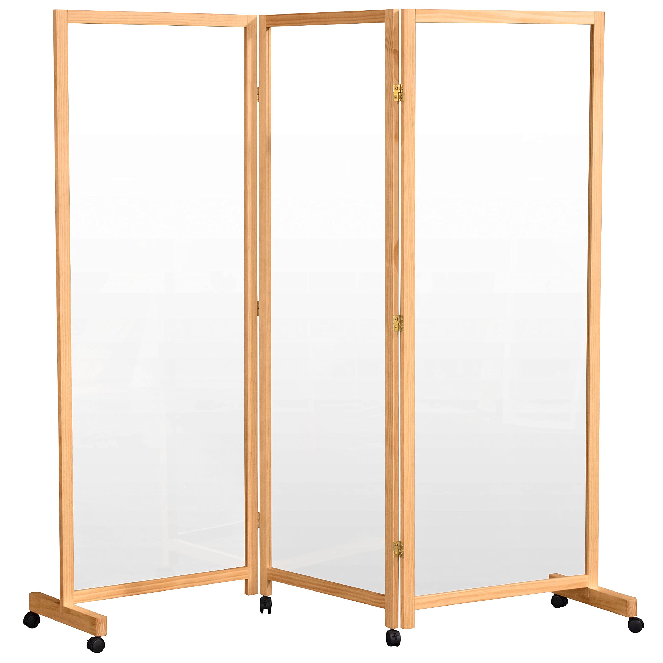 5.75 ft Tall Clear Plastic Partition on Wheels - Mobile Room Divider for Office, Classroom & Retail Spaces - Natural Translucent Screen for Social Distancing & Privacy Protection