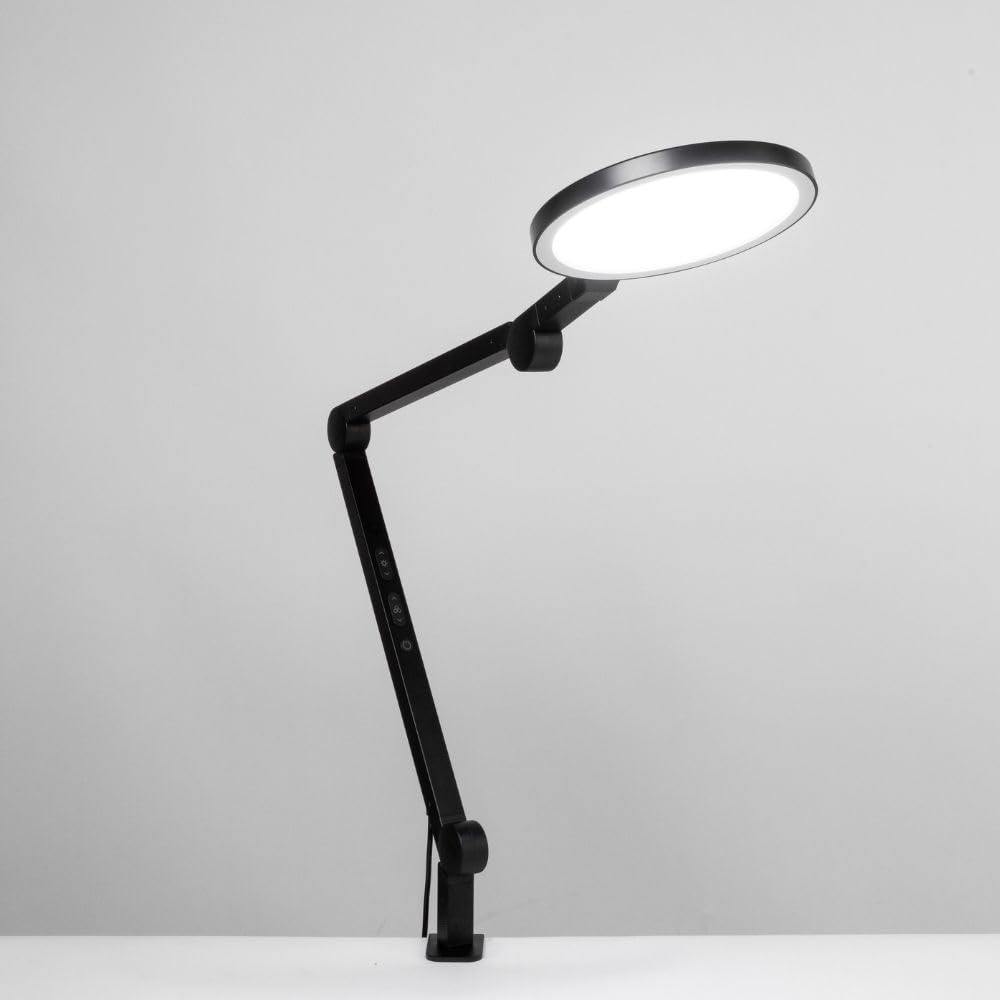 LUME CUBE Edge Light 2.0 LED Desk Lamp - Dimmable Office Light with USB Charging Port, Adjustable Swing Arm, Color Temperature & Brightness - Perfect for Video Calls, Streaming & Home Office Workspace