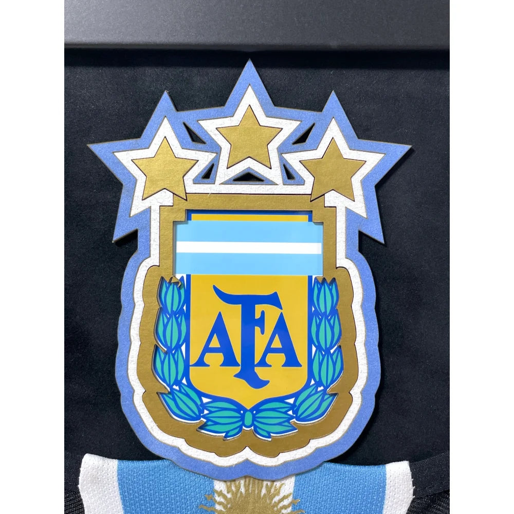 Lionel Messi Autographed Argentina 2022 World Cup Jersey - Framed with BAS Certificate - Perfect for Sports Memorabilia Collectors & Football Fans Display