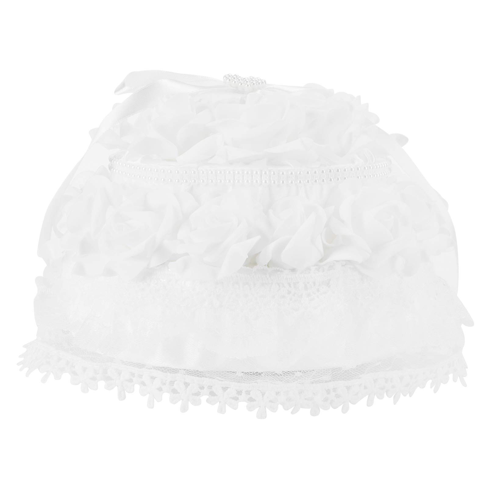 Elegant White Cake-Shaped Ring Pillow Box for Wedding Ceremony - Perfect for Bridal Jewelry, Engagement Rings & Home Decor
