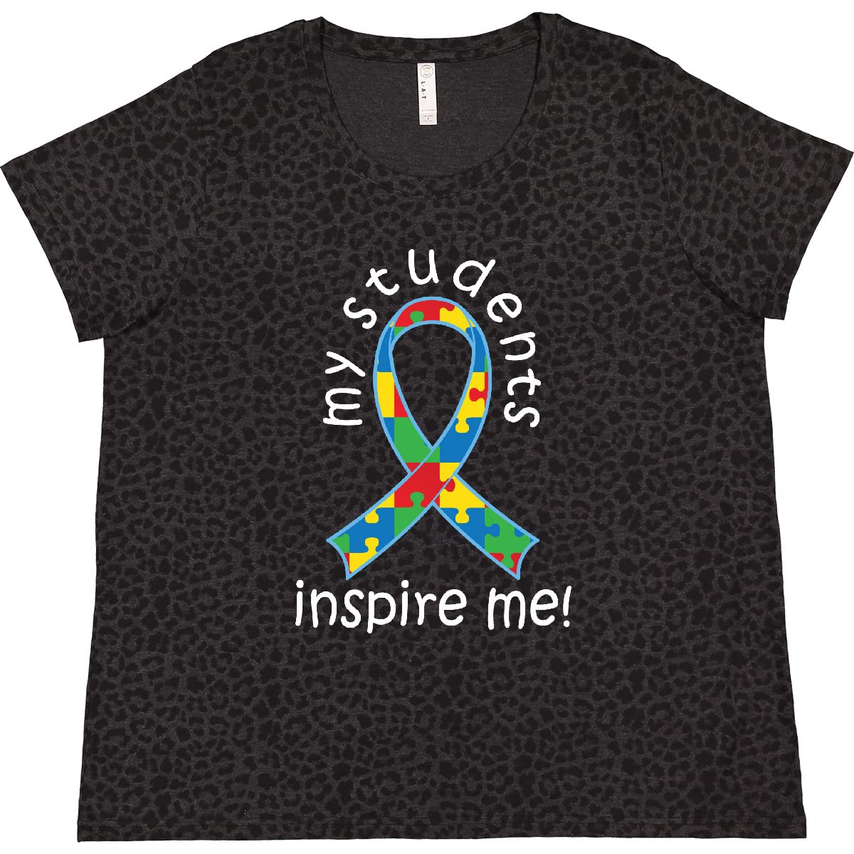 Inktastic Autism Special Education Teacher Ribbon Women's Plus Size T-Shirt - Comfortable & Supportive Apparel for Teachers, Awareness Events & Everyday Wear