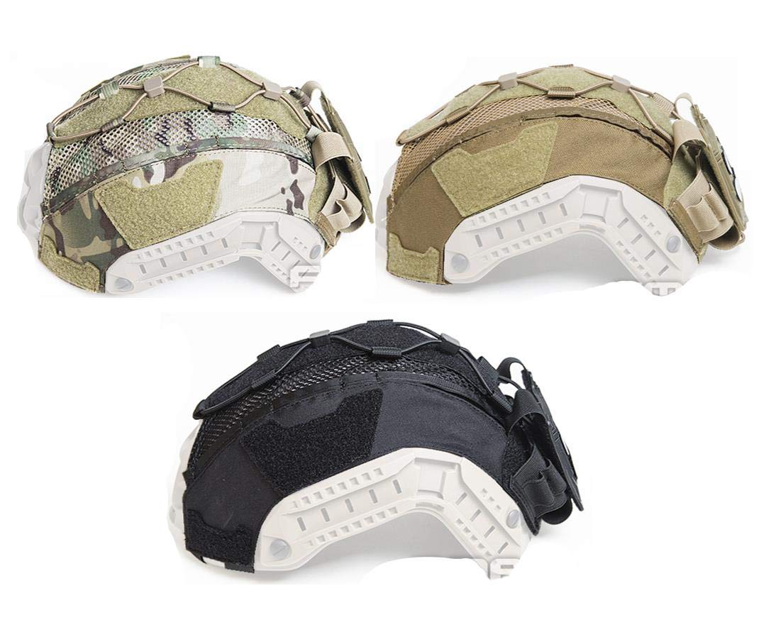 FMA Tactical Helmet Cover with Balancing Weight Pouch & Elastic Battery Holder - TB1345 Black | Perfect for Maritime Operations, Airsoft & Military Training Gear Accessories