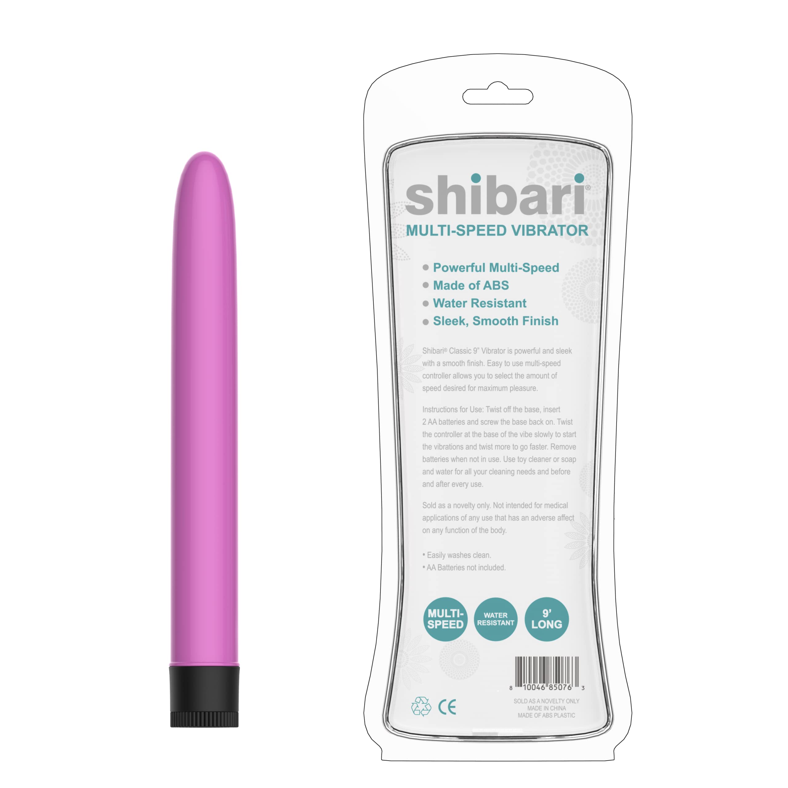 Shibari Classic Bullet Vibrator - 9 Inch Waterproof Wireless Adult Toy for Women & Couples, Smooth ABS Plastic Clitoral & G-Spot Stimulator - Quiet Rechargeable Massager for Sensual Play, Travel & Intimate Moments (Pink)