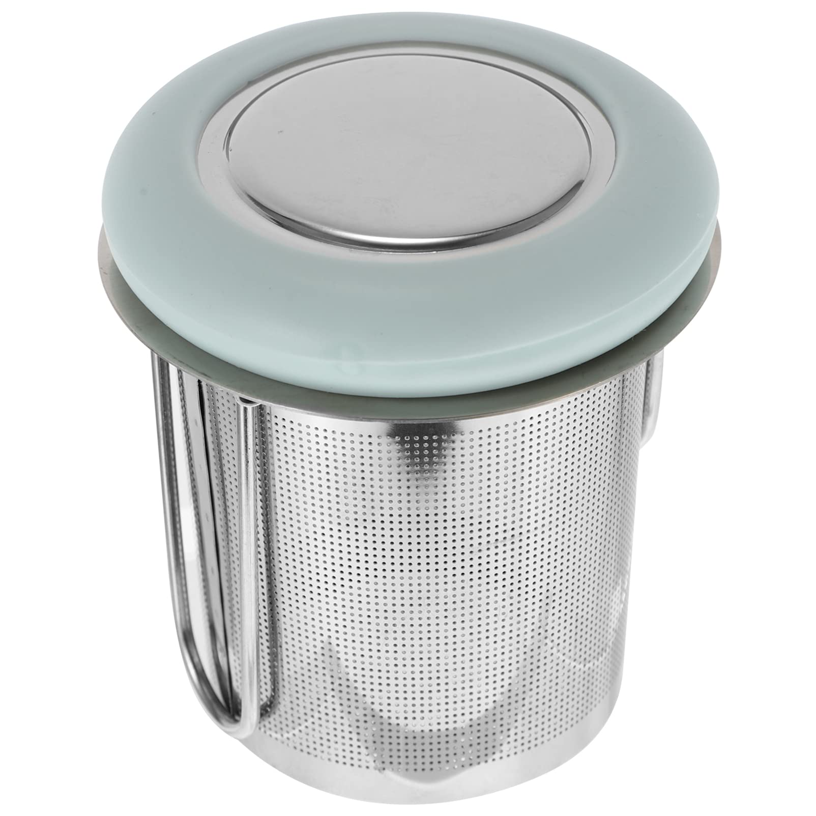DOITOOL Stainless Steel Tea Infuser with Lid - Fine Mesh Strainer & Folding Handle for Loose Leaf Tea, Herbs, and Spices - Sky Blue - Perfect for Home, Office, and Travel Brewing