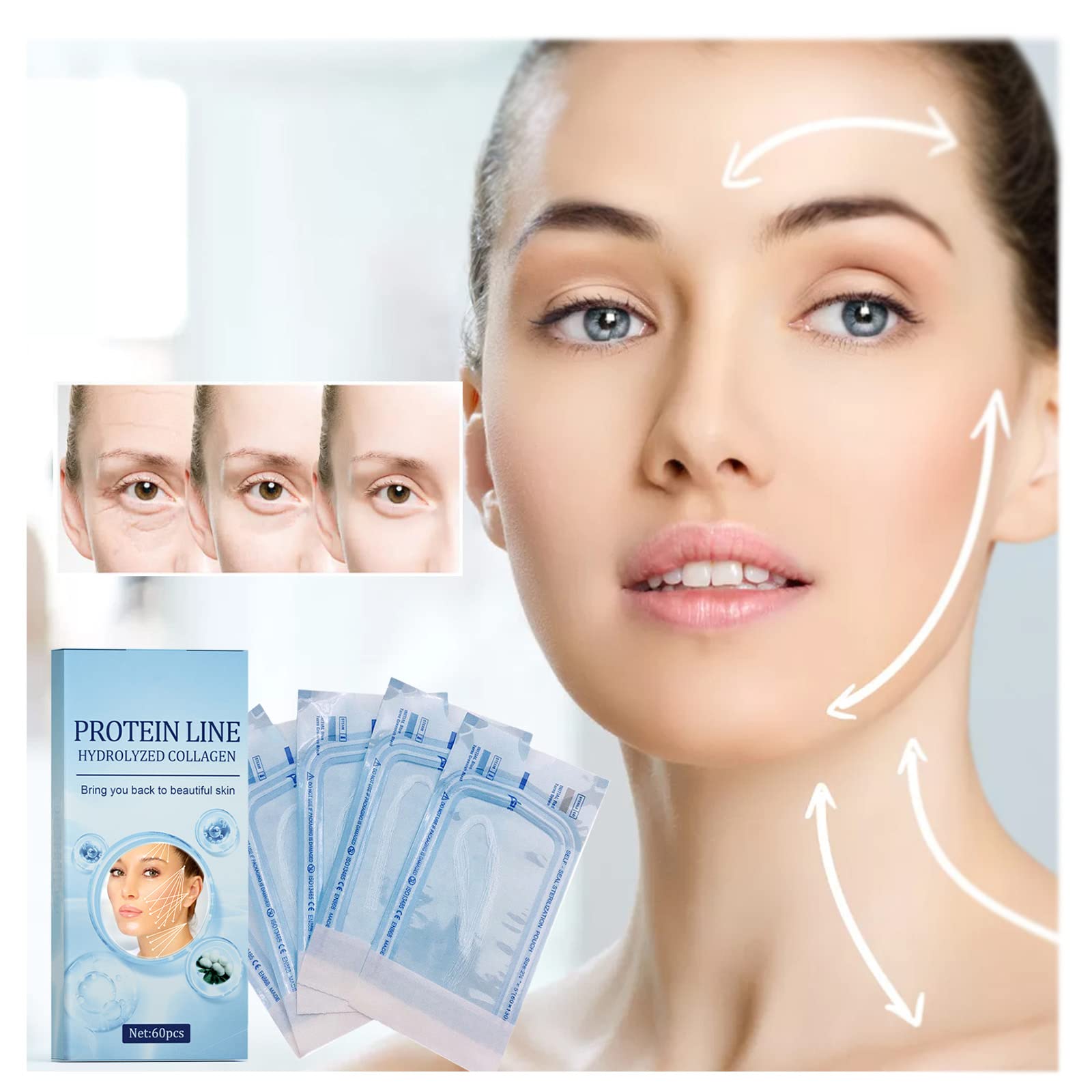 ProFirm Korean Soluble Protein Thread Lift Kit - Absorbable Collagen Face Lifting Threads for Instant Wrinkle Reduction & Skin Tightening | At-Home Non-Surgical Facelift Treatment | Perfect for Anti-Aging & Facial Contouring