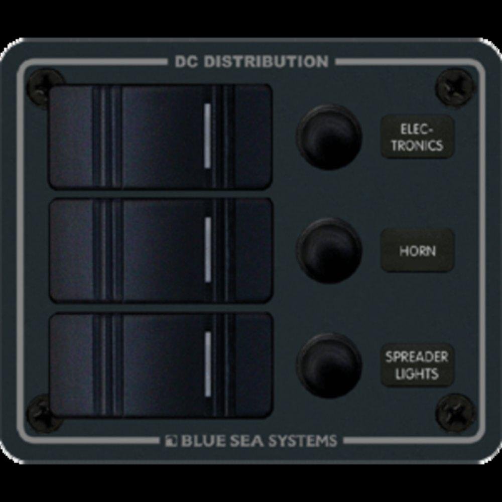 Blue Sea 8374 Waterproof 3-Position Vertical Mount Panel - Black - Marine & RV Electronics for Boats, Trucks & Outdoor Use