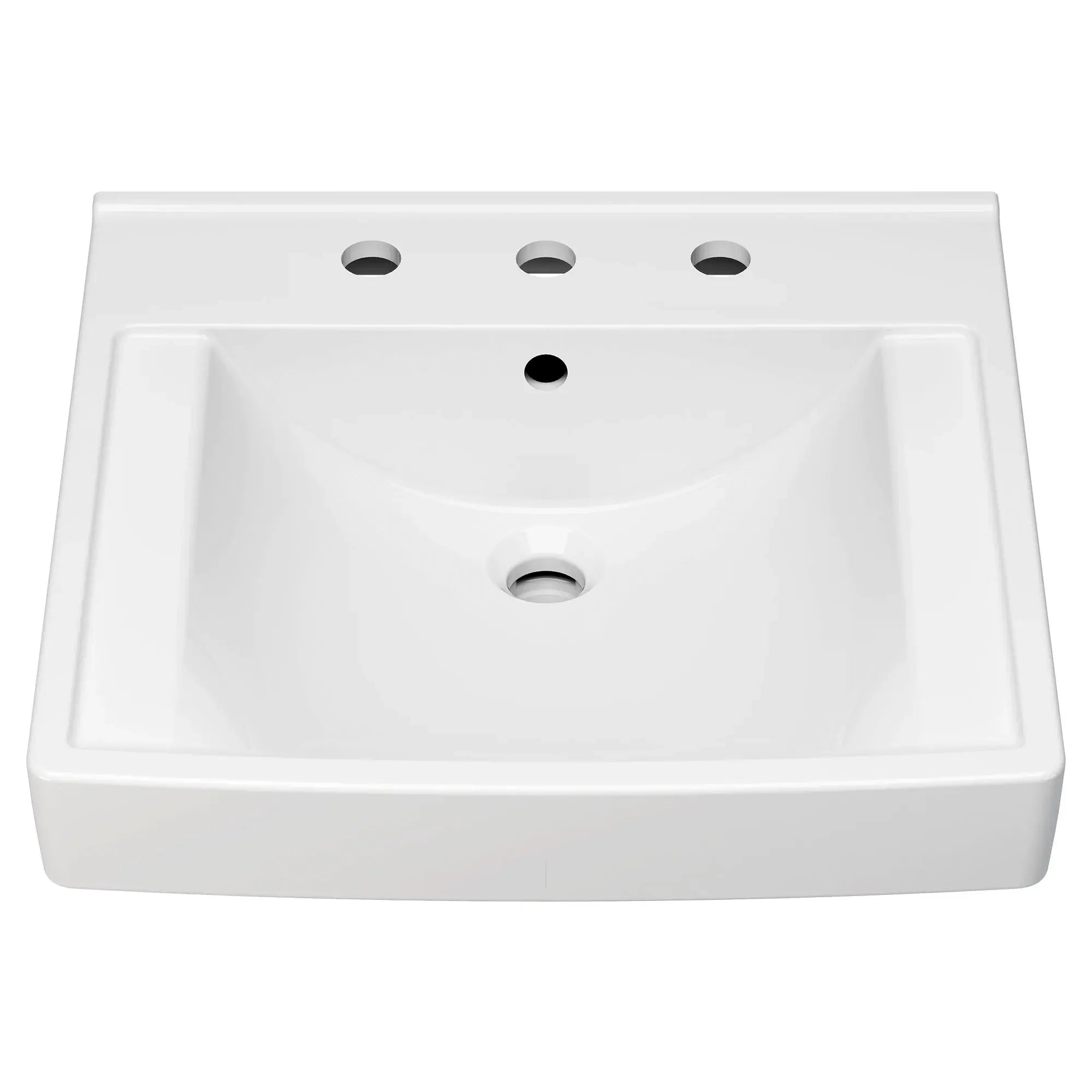 Decorum® 21 x 20.25 Inch Wall Mounted EverClean® Bathroom Sink with 8 Inch Widespread Faucet - Perfect for Modern Bathrooms, Powder Rooms, and Small Spaces
